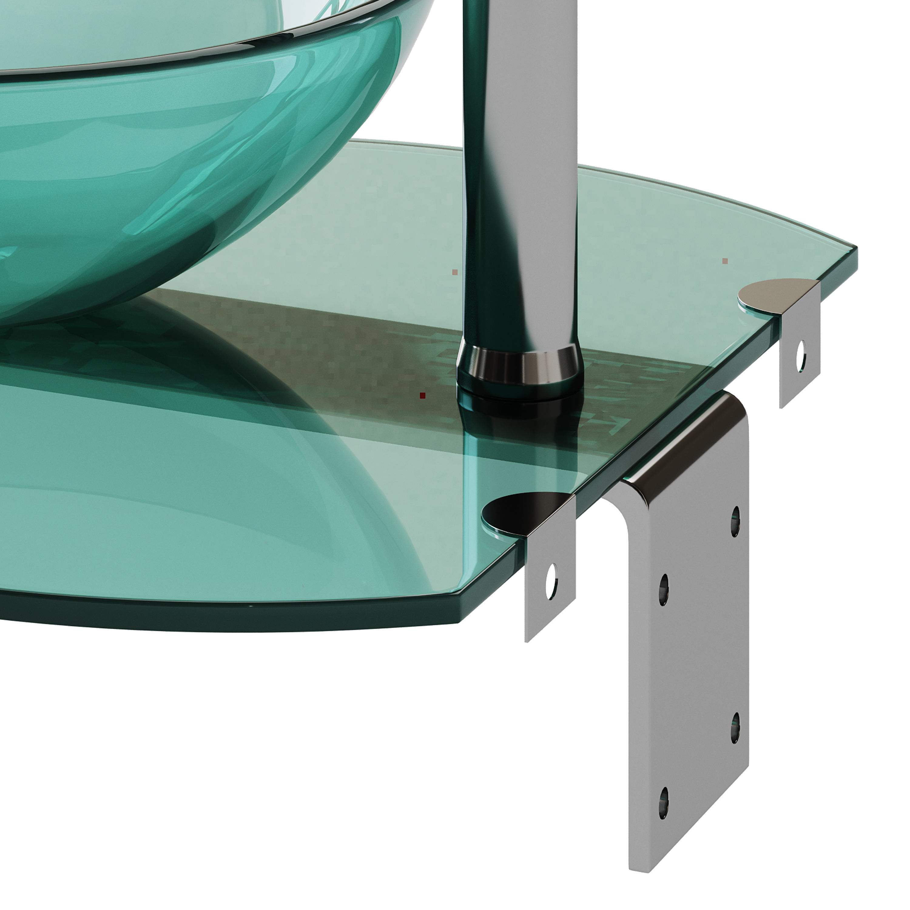 Corona 27 7 8 Glass Wall Mounted Bathroom Sink 3D model_7