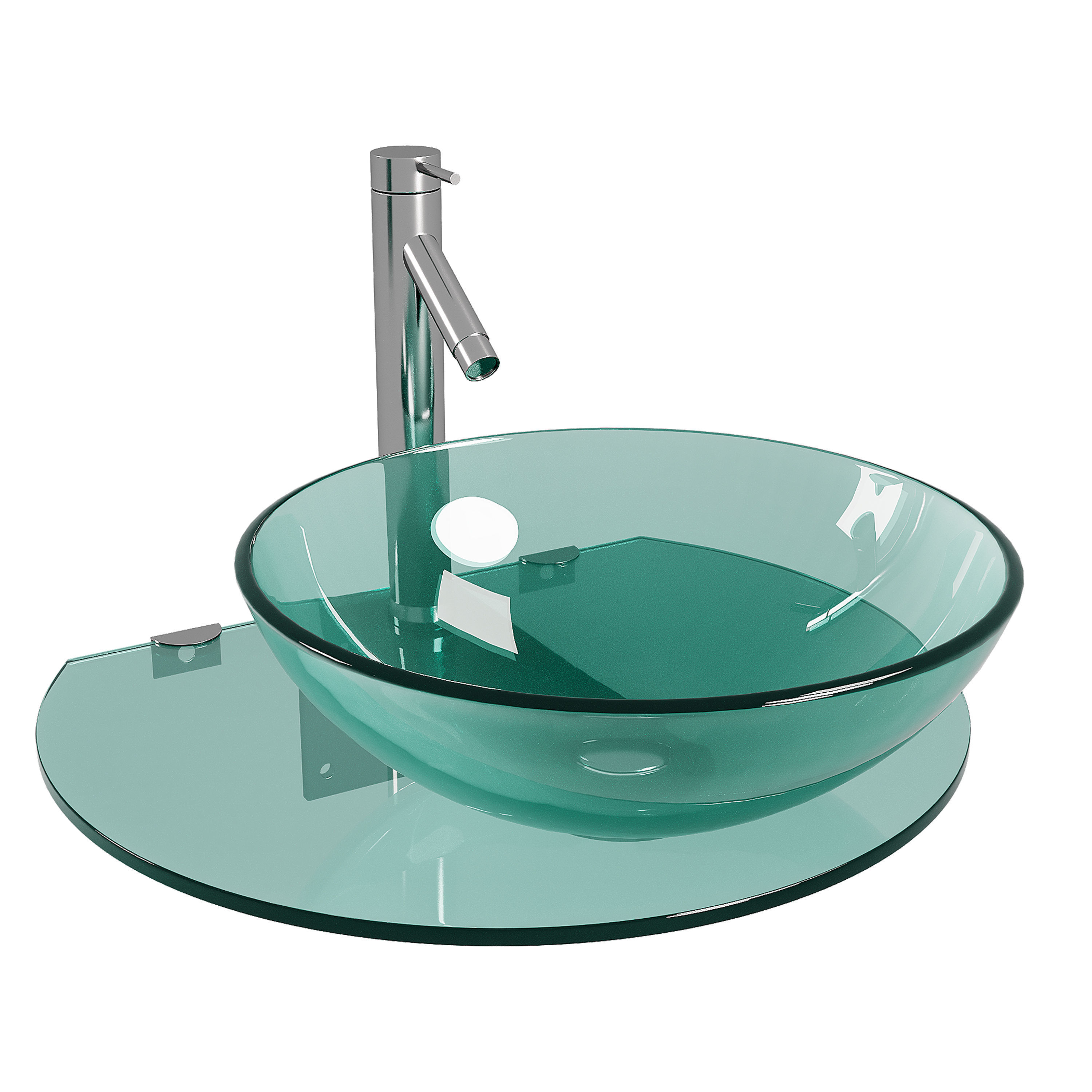 Corona 27 7 8 Glass Wall Mounted Bathroom Sink 3D model_1