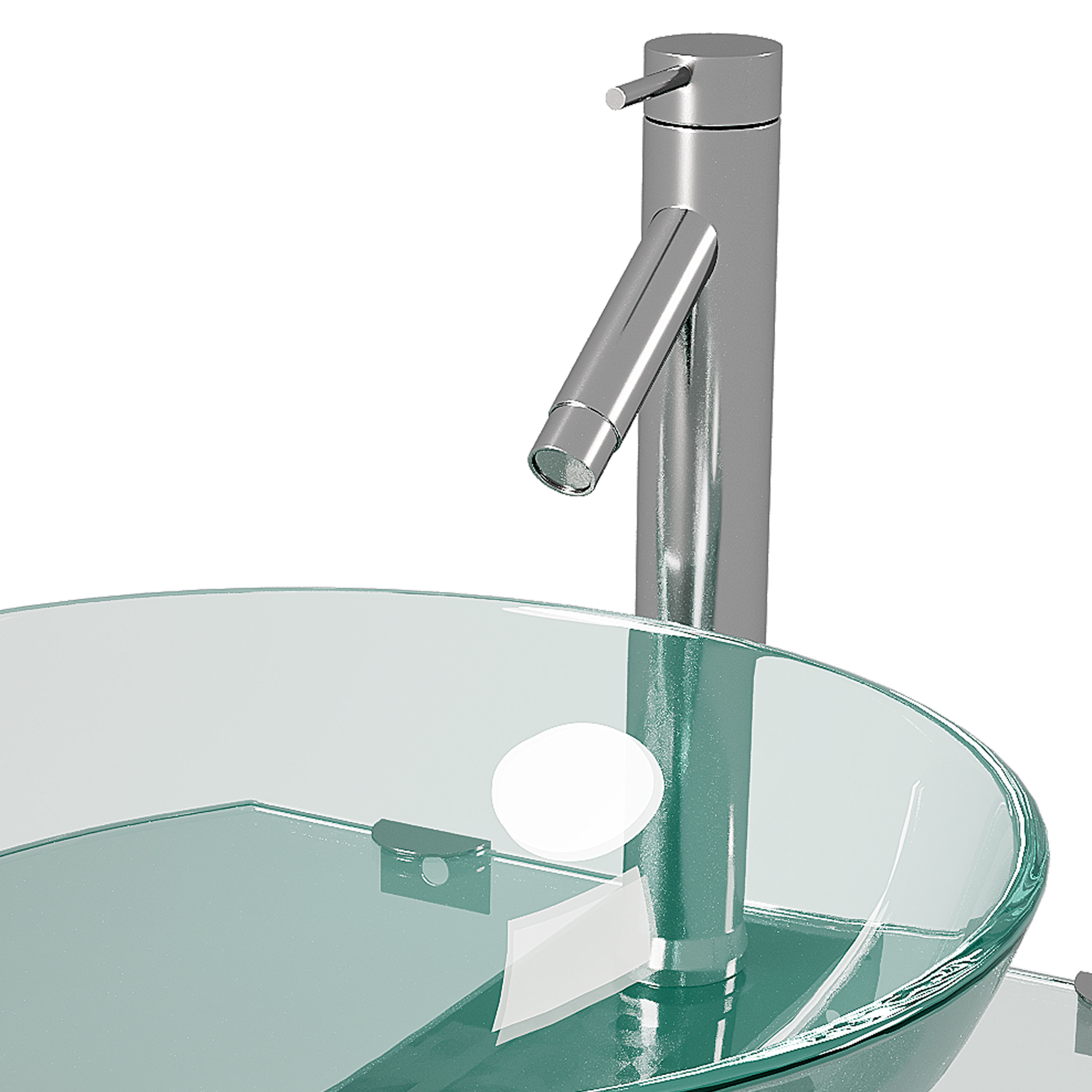 Corona 27 7 8 Glass Wall Mounted Bathroom Sink 3D model_3