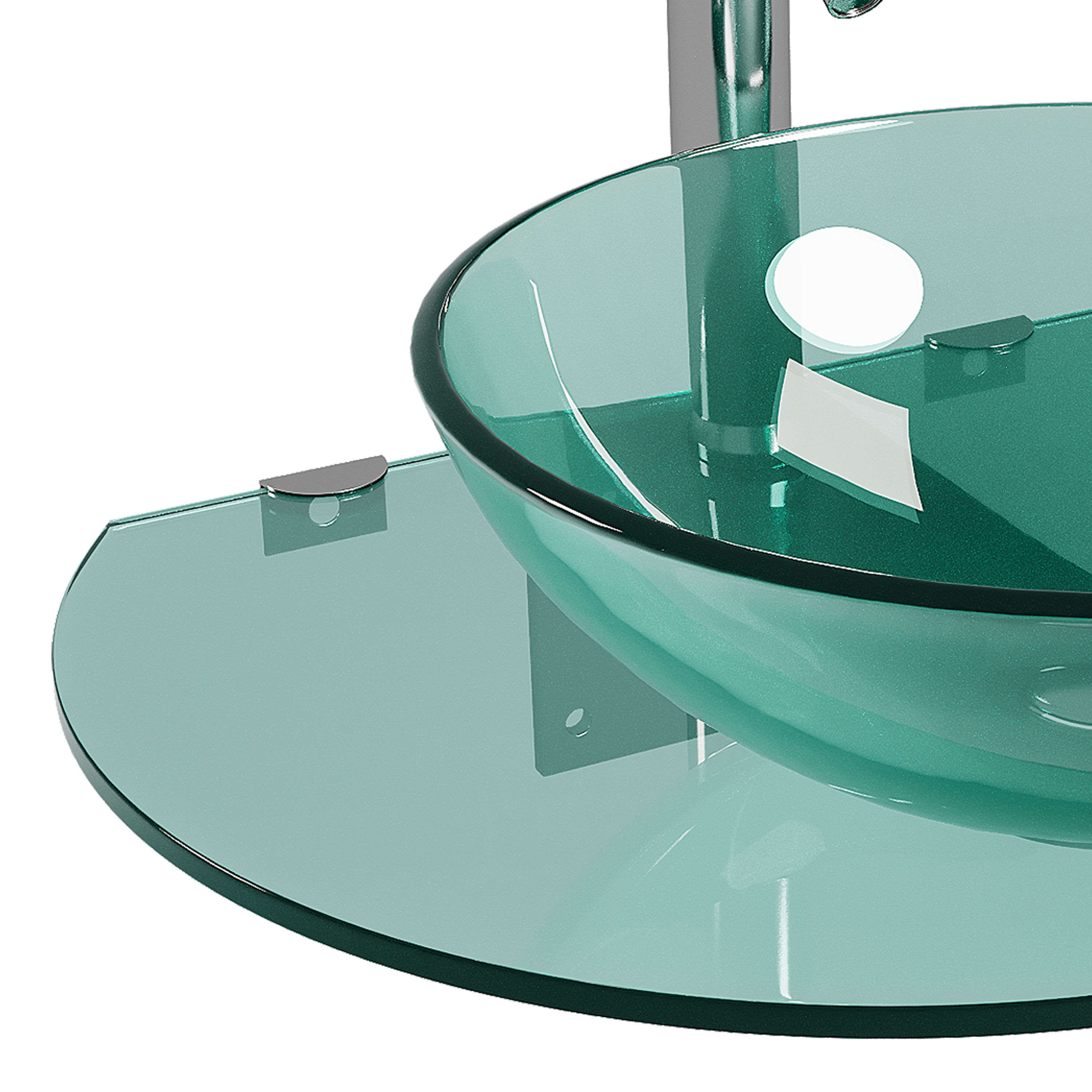 Corona 27 7 8 Glass Wall Mounted Bathroom Sink 3D model_11