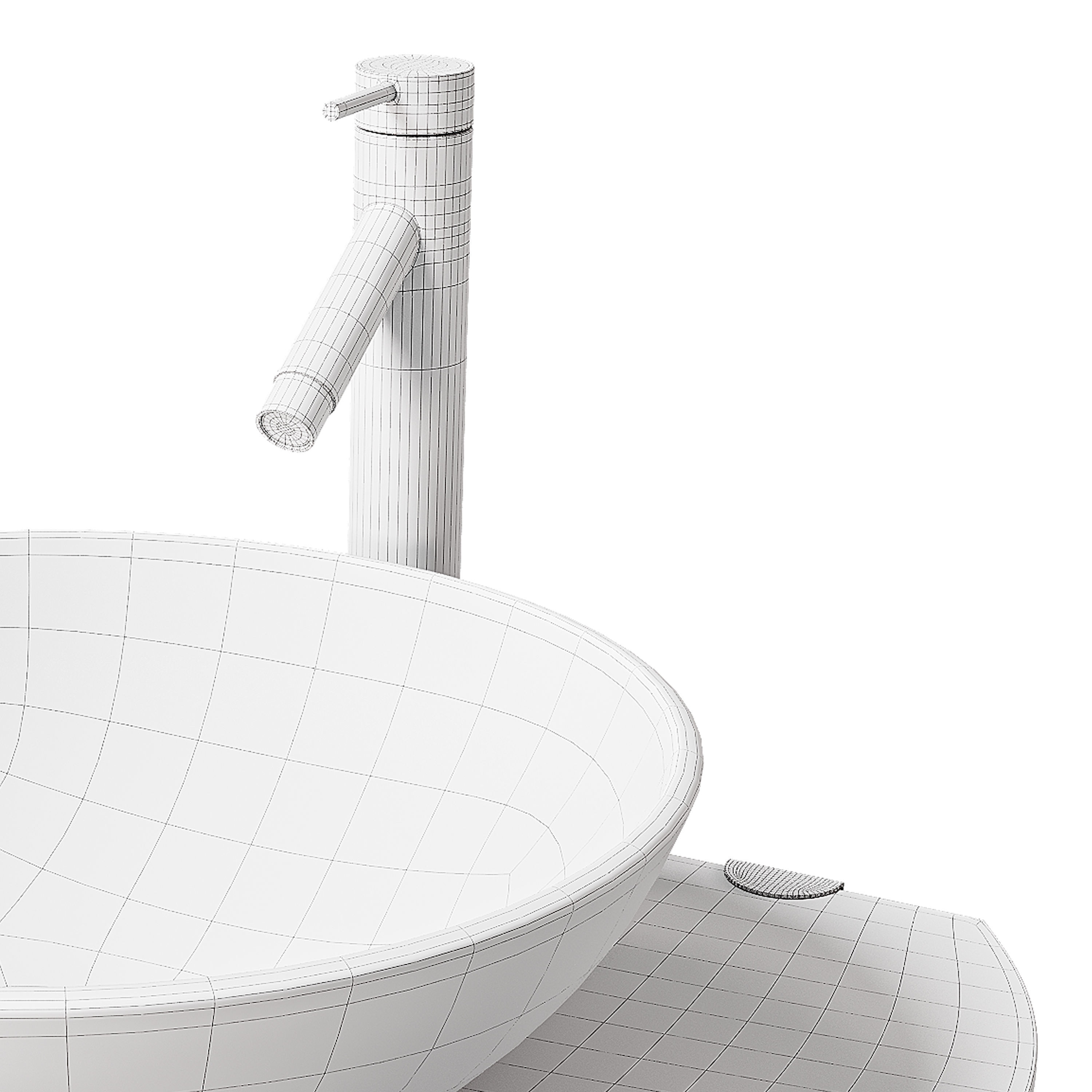 Corona 27 7 8 Glass Wall Mounted Bathroom Sink 3D model_14