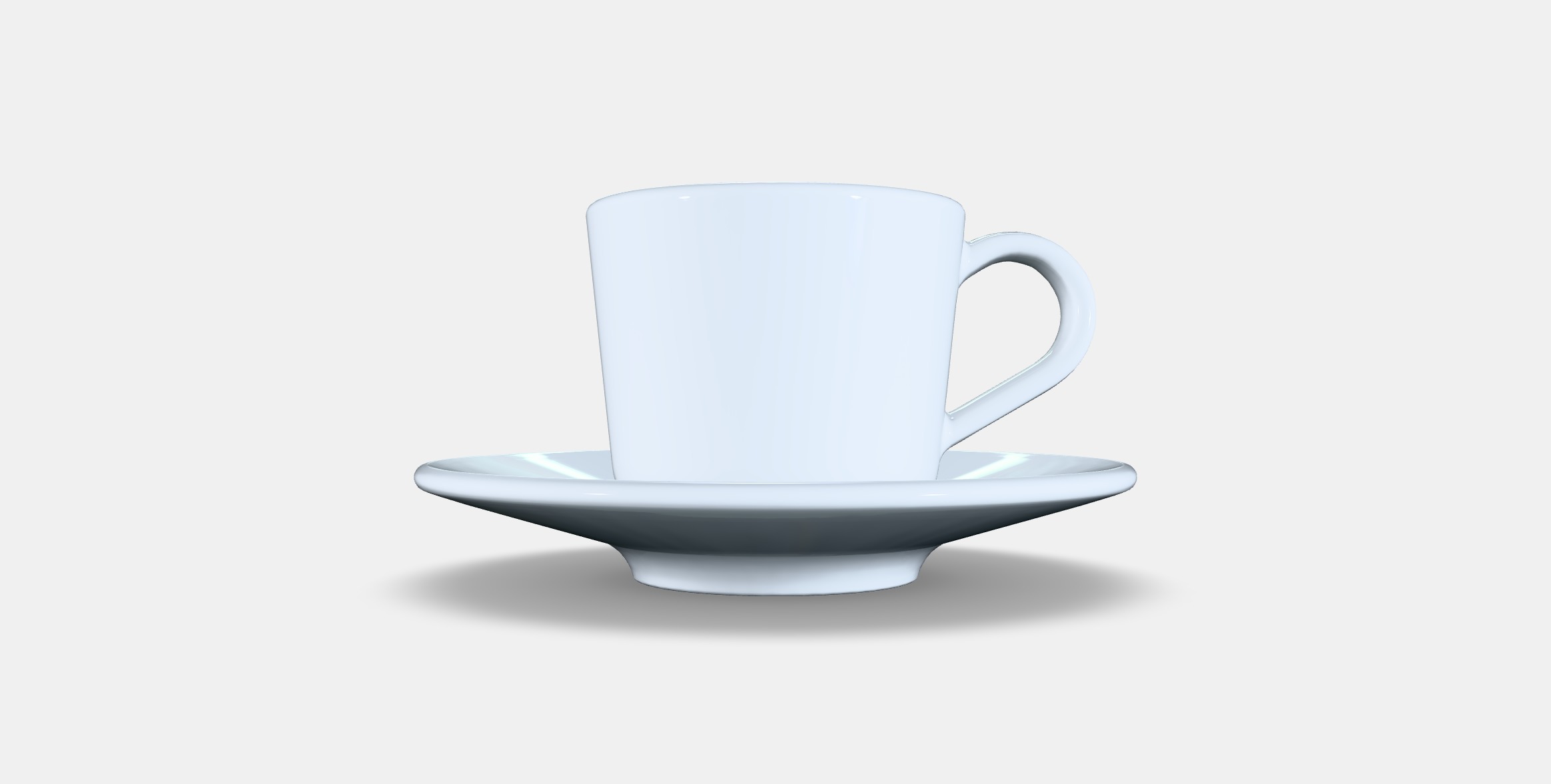 IKEA 365 Espresso cup and saucer Low-poly 3D model_13