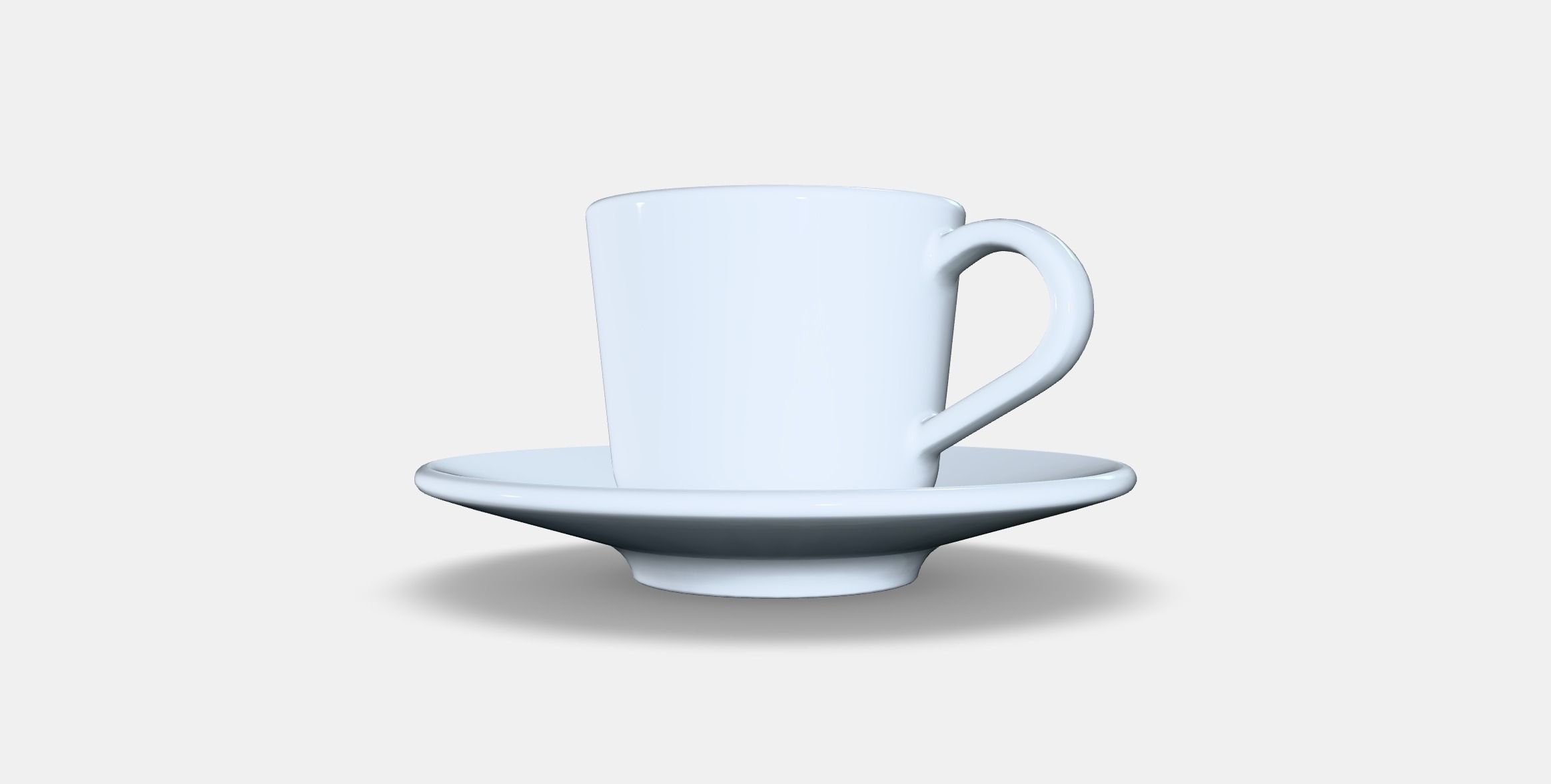 IKEA 365 Espresso cup and saucer Low-poly 3D model_4