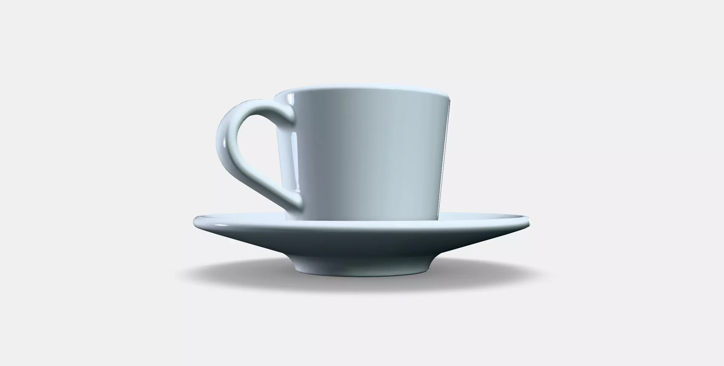 IKEA 365 Espresso cup and saucer Low-poly 3D model_0