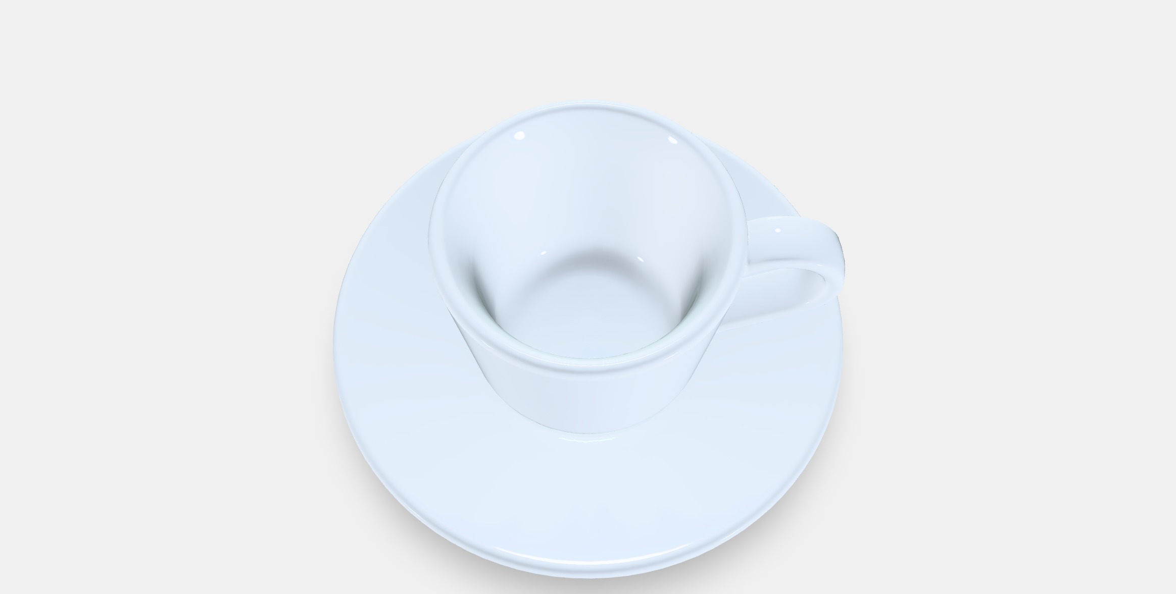 IKEA 365 Espresso cup and saucer Low-poly 3D model_2