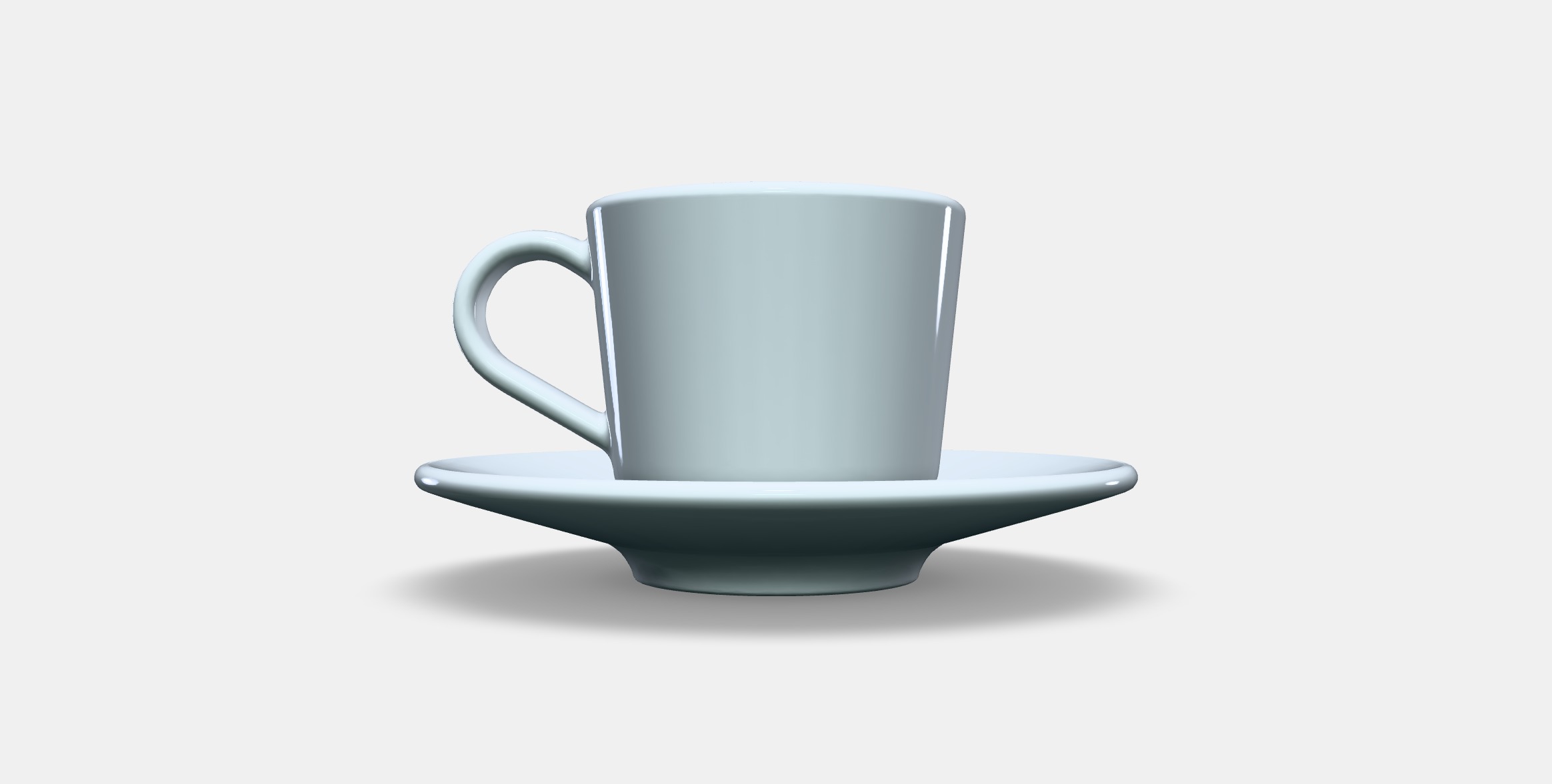 IKEA 365 Espresso cup and saucer Low-poly 3D model_9
