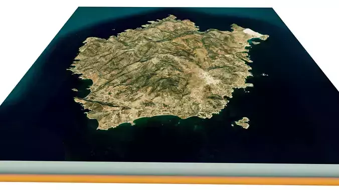 kimolos island 3d model terrain Low-poly 3D model