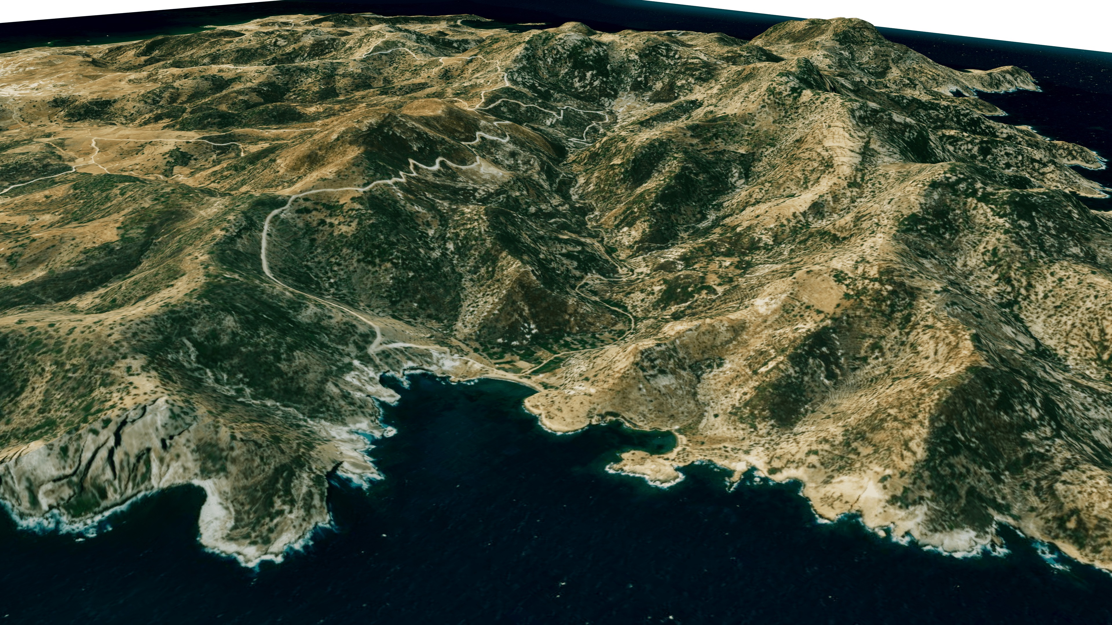 kimolos island 3d model terrain Low-poly 3D model_4