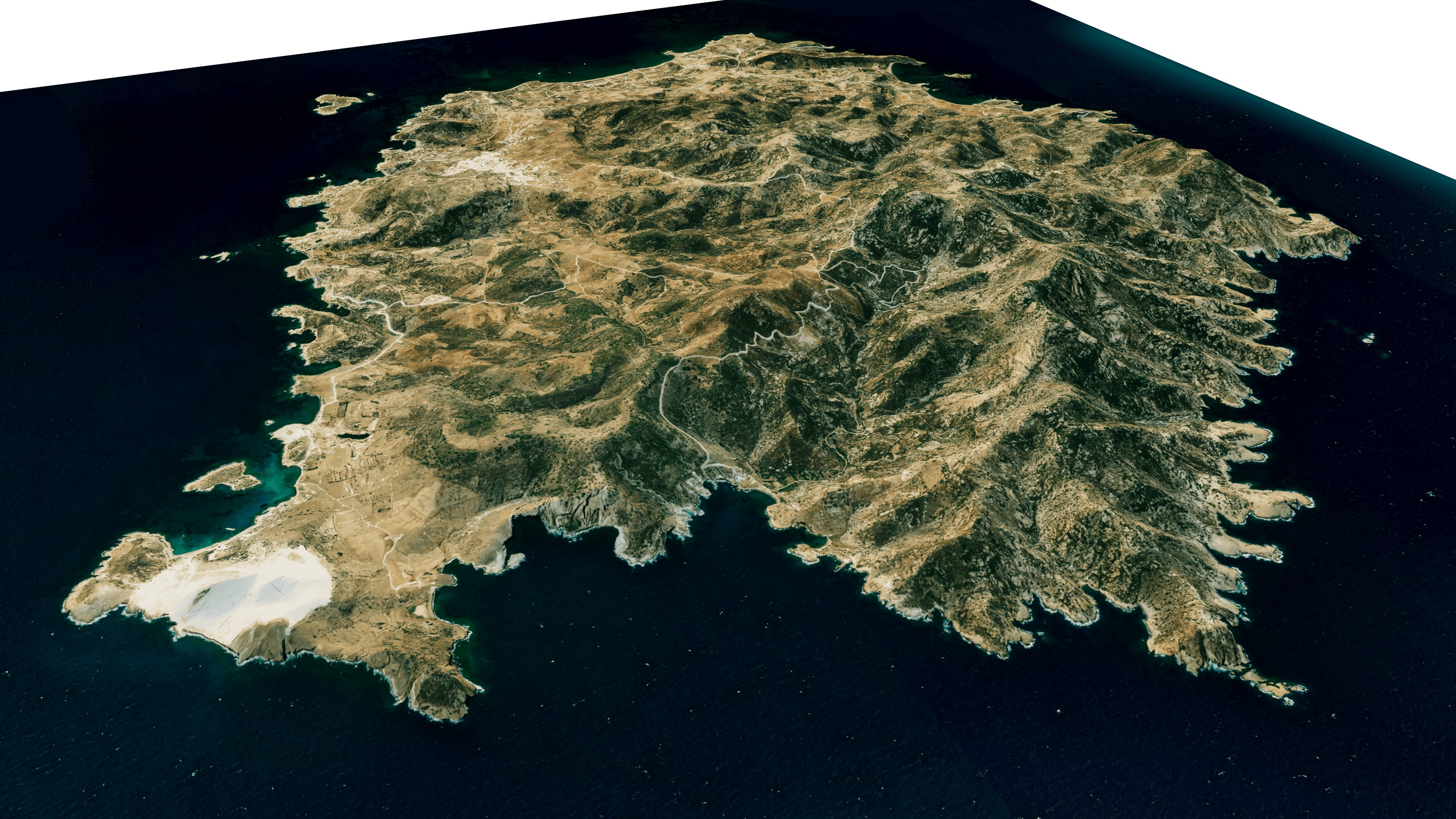 kimolos island 3d model terrain Low-poly 3D model_5