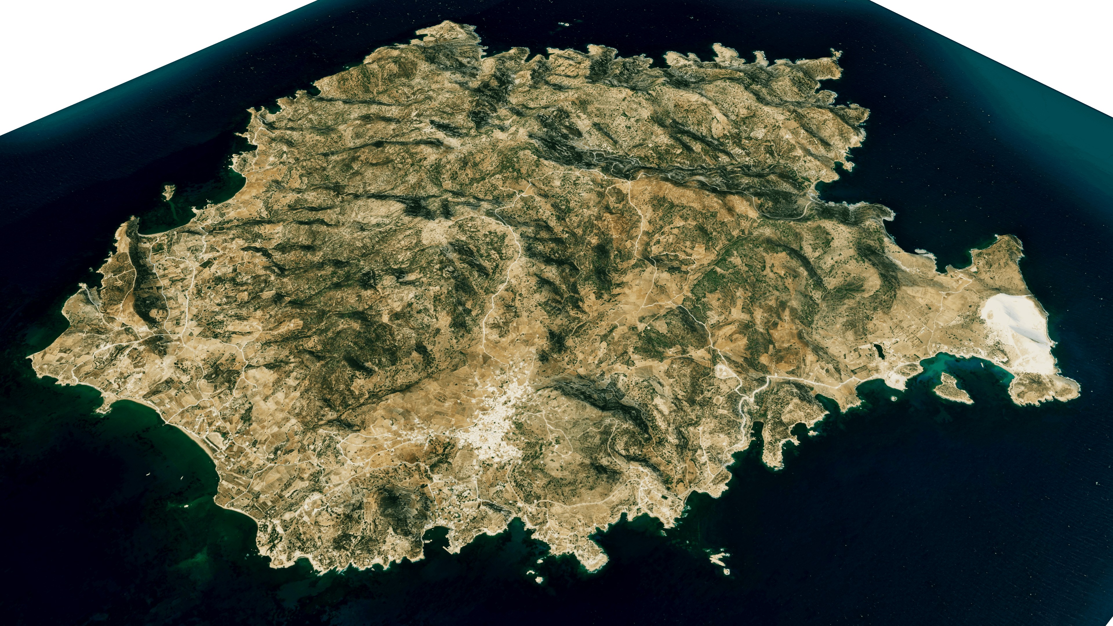 kimolos island 3d model terrain Low-poly 3D model_3