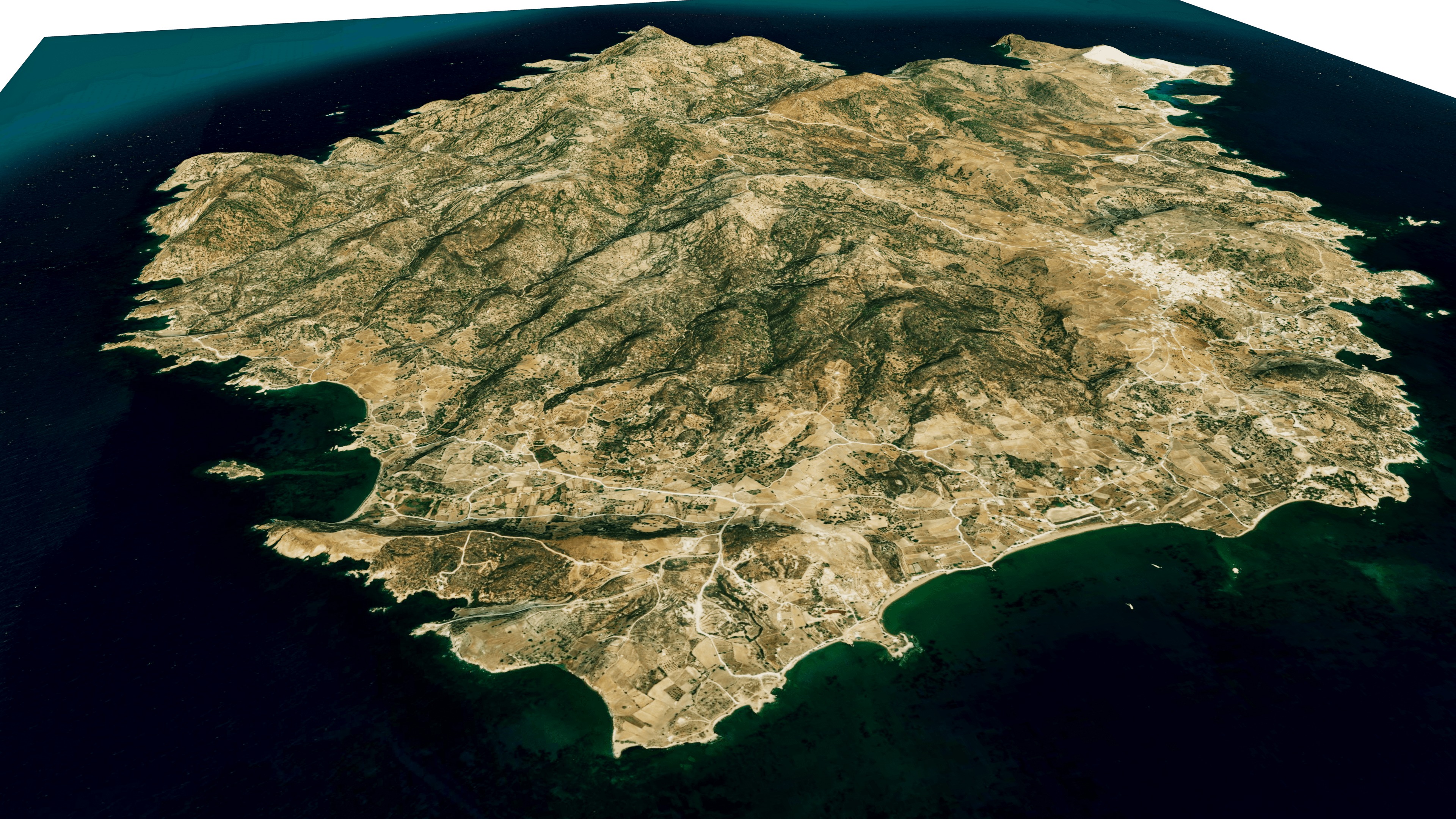 kimolos island 3d model terrain Low-poly 3D model_1