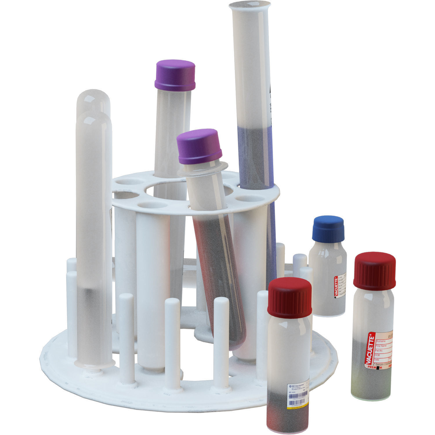 Stand with Test Tubes 3D model_2