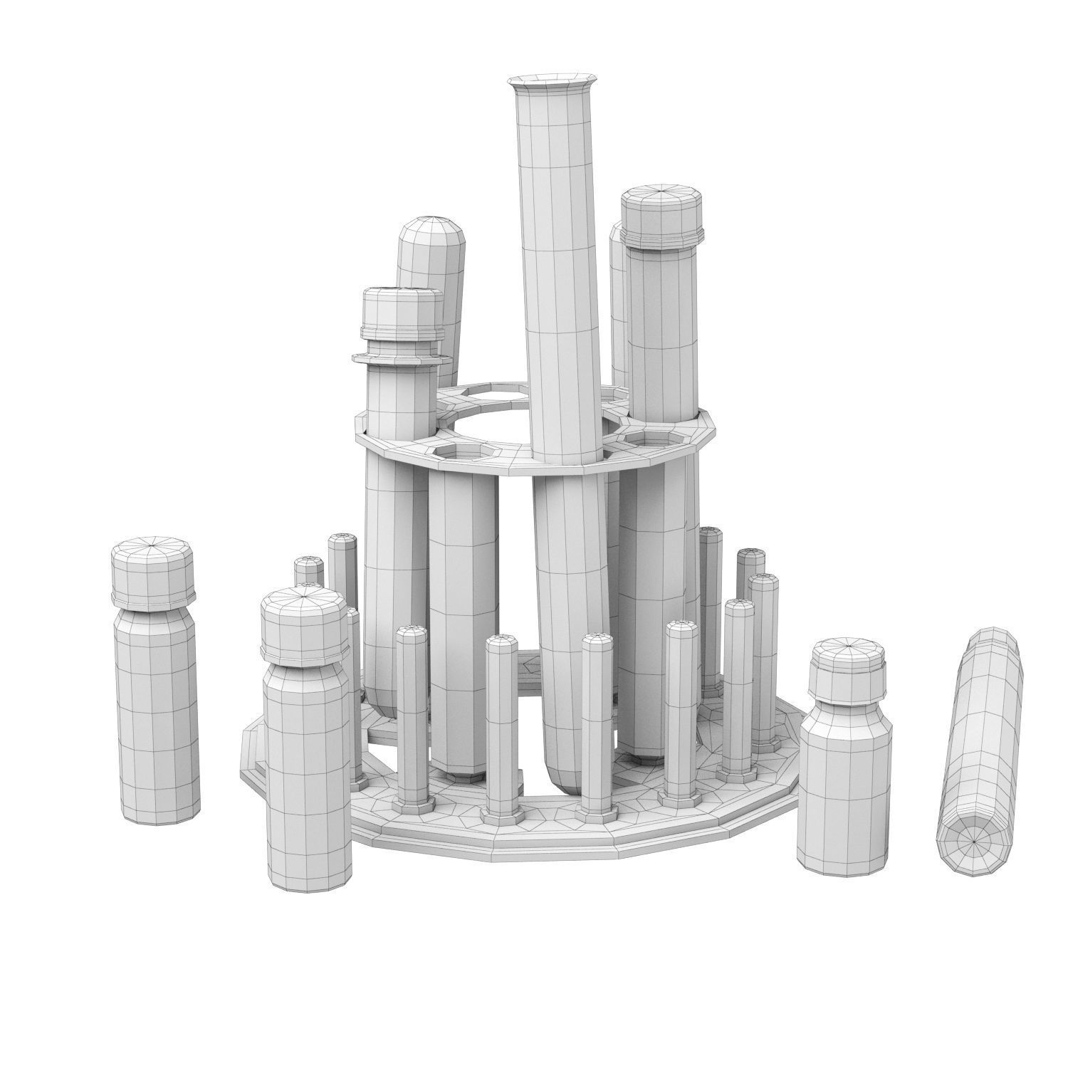 Stand with Test Tubes 3D model_3