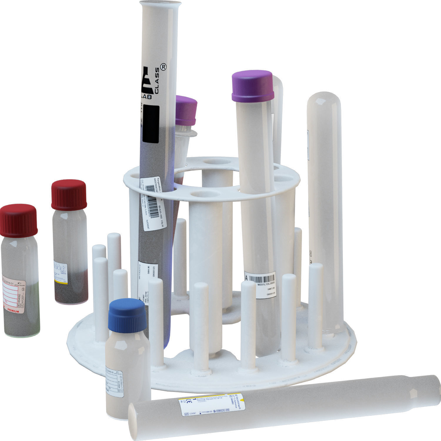 Stand with Test Tubes 3D model_1