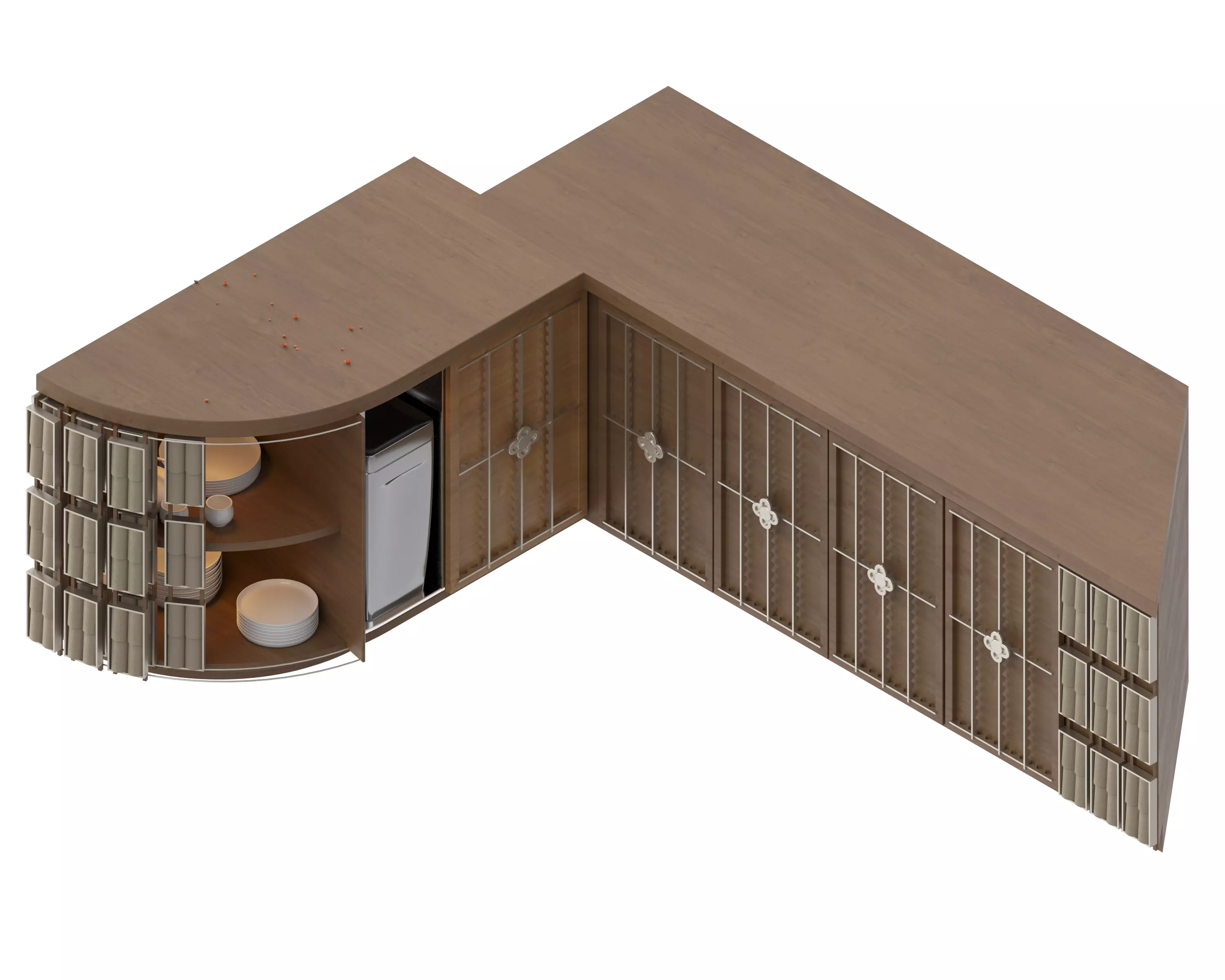 modern cabinet bar korean style for coffee shop 3D model_0