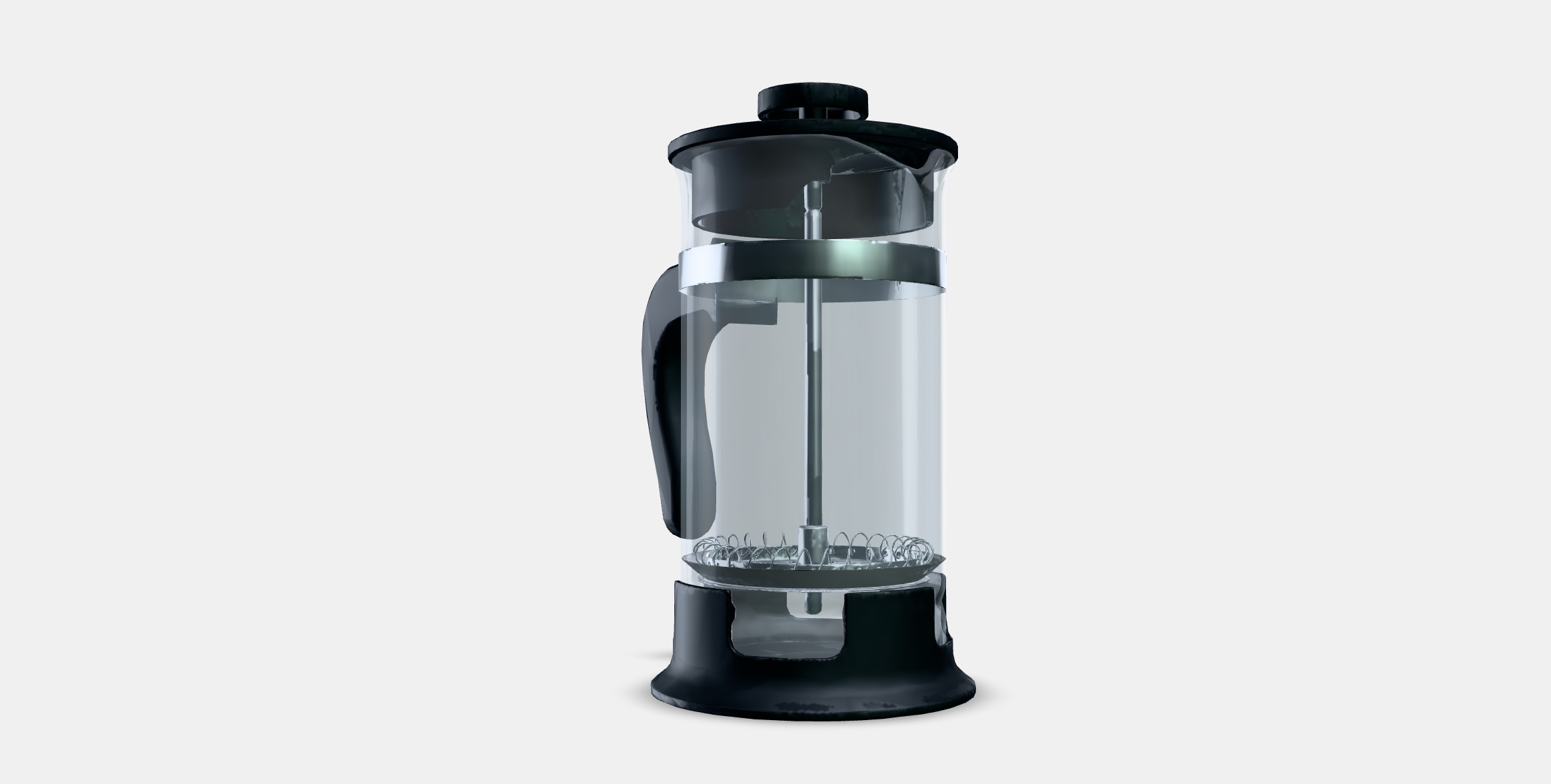 UPPHETTA French press coffee maker Low-poly 3D model_2