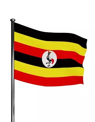 Uganda flag 3D model