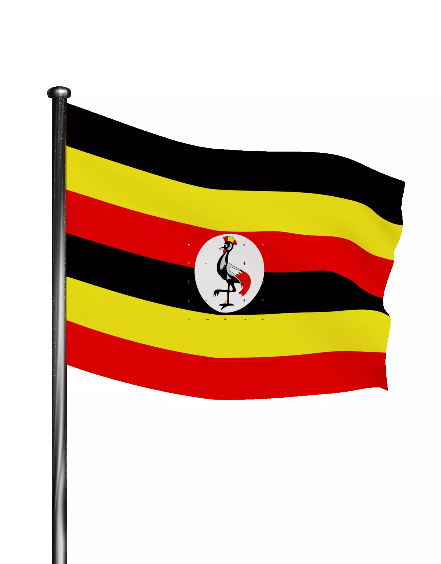 Uganda flag 3D model_0
