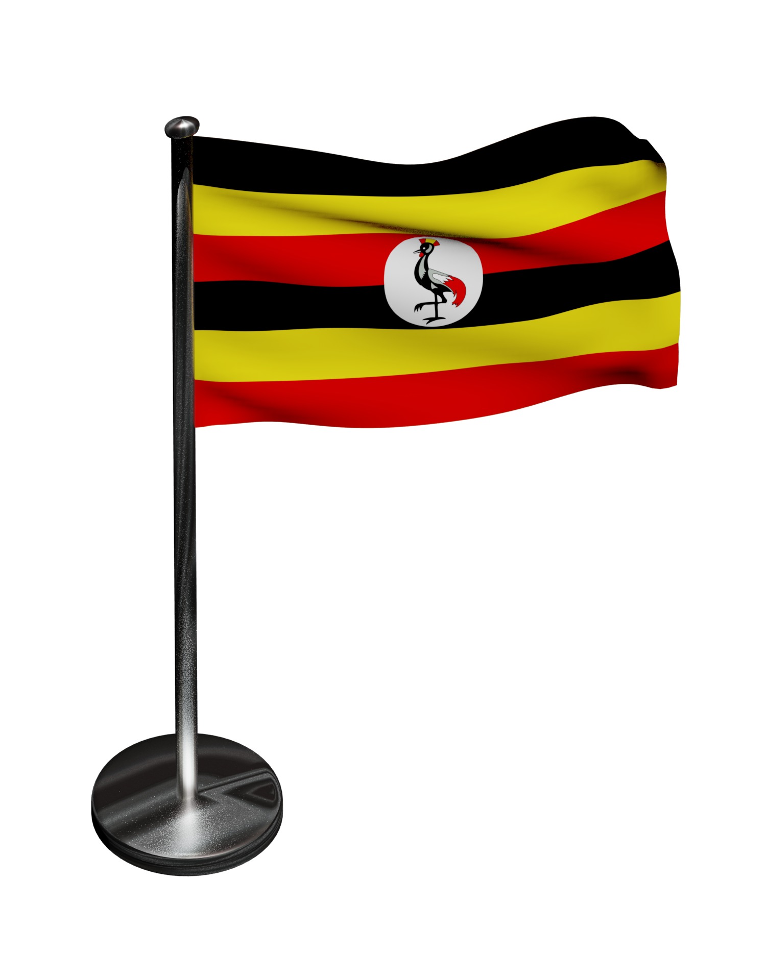 Uganda flag 3D model_4
