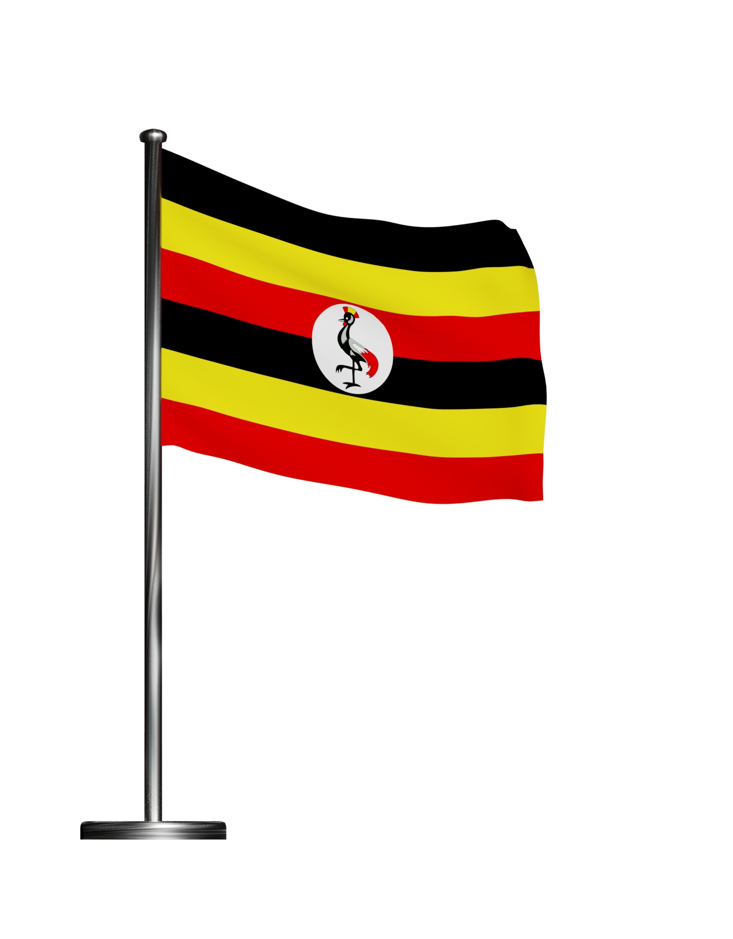 Uganda flag 3D model_7