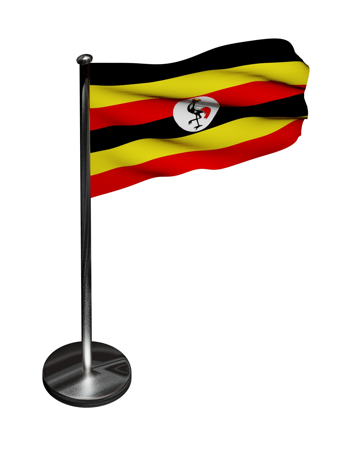 Uganda flag 3D model_13
