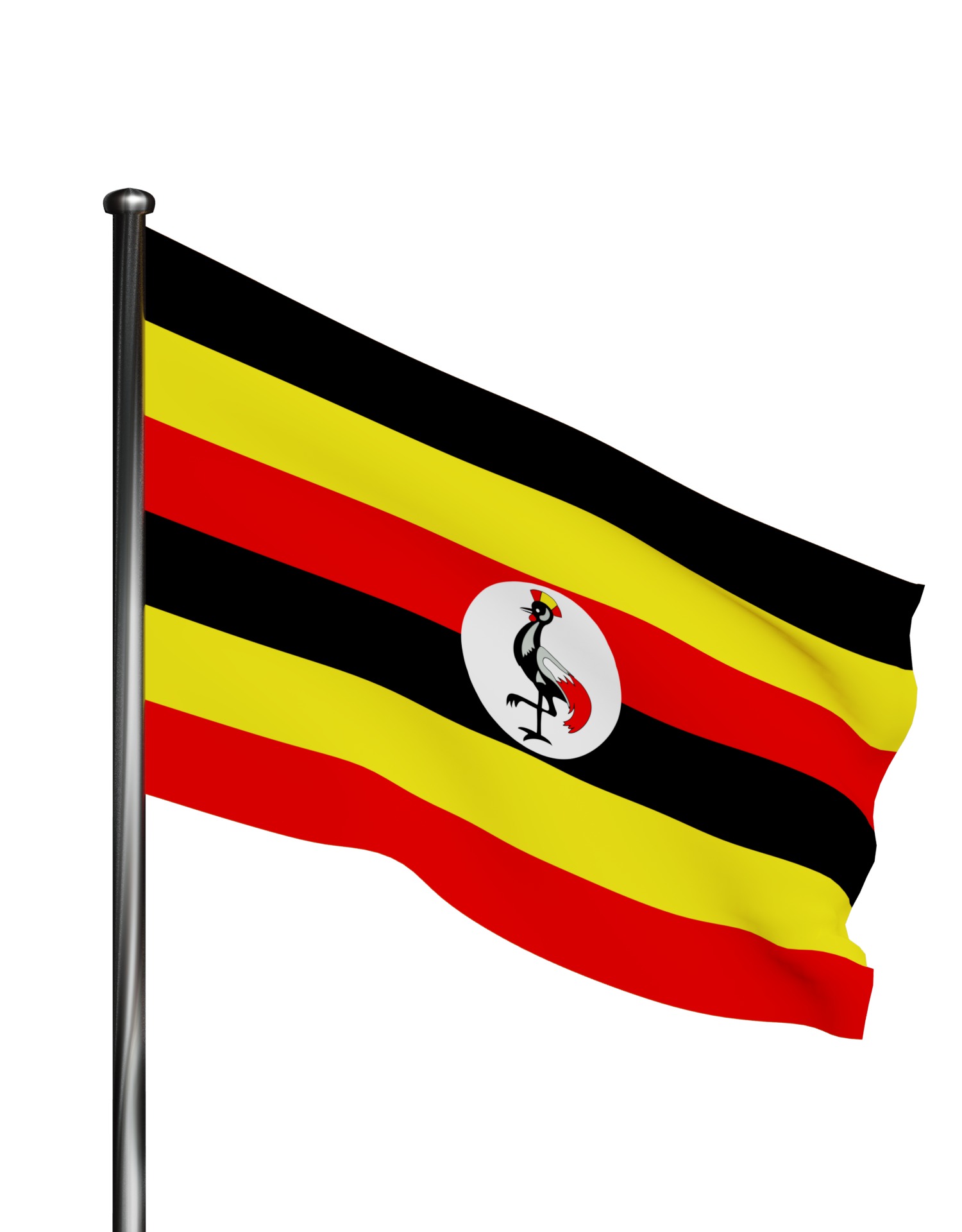 Uganda flag 3D model_9