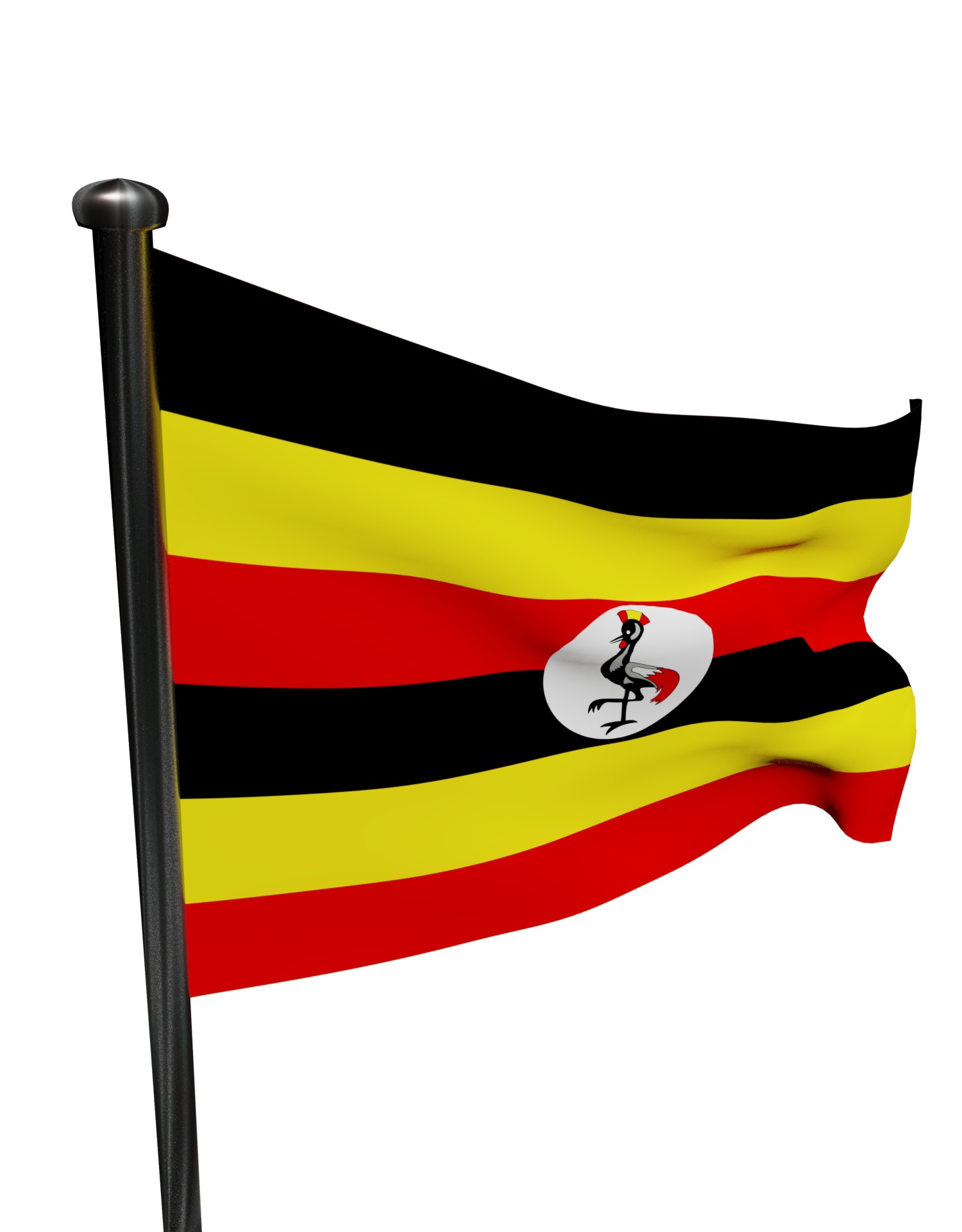 Uganda flag 3D model_21