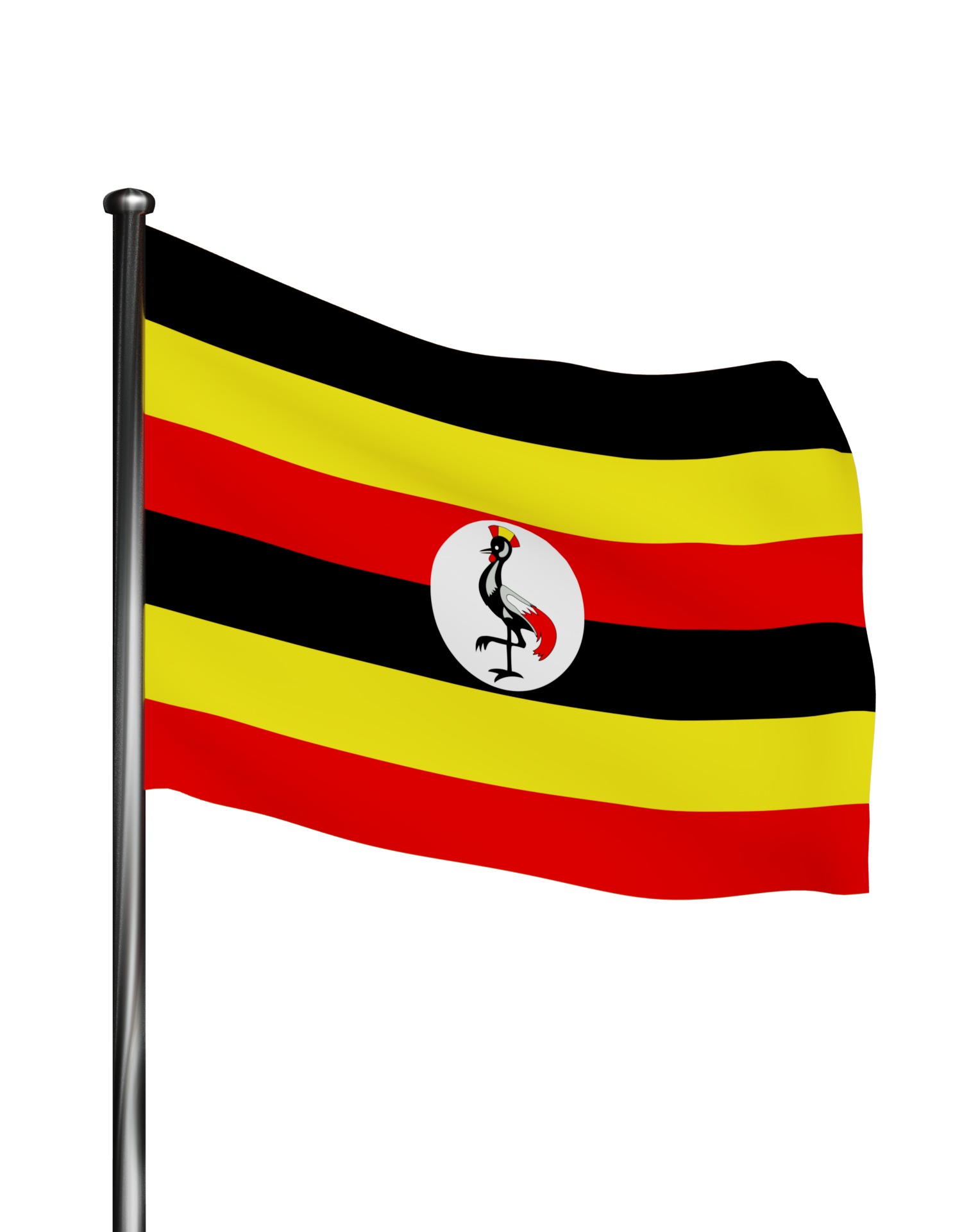 Uganda flag 3D model_5