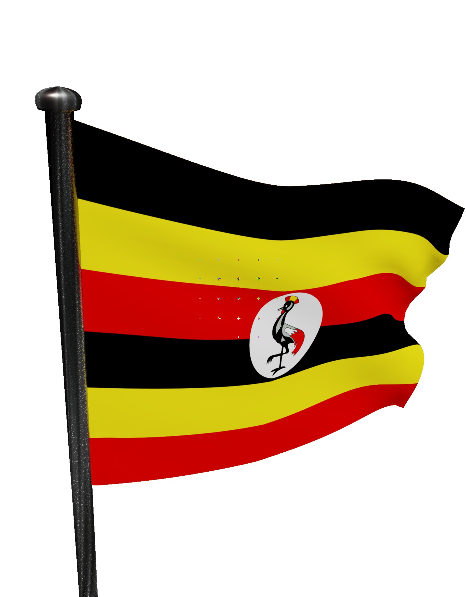 Uganda flag 3D model_2