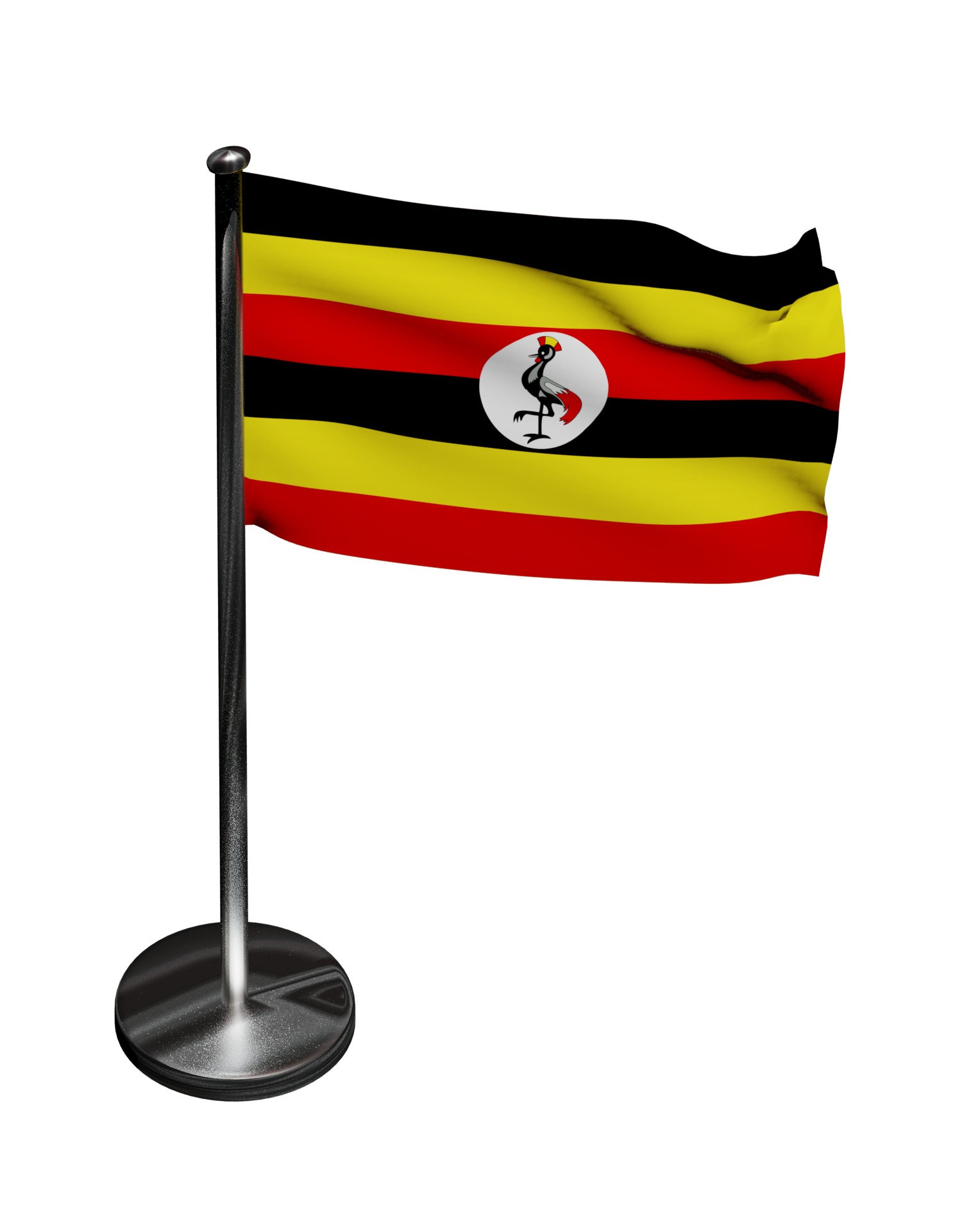 Uganda flag 3D model_16