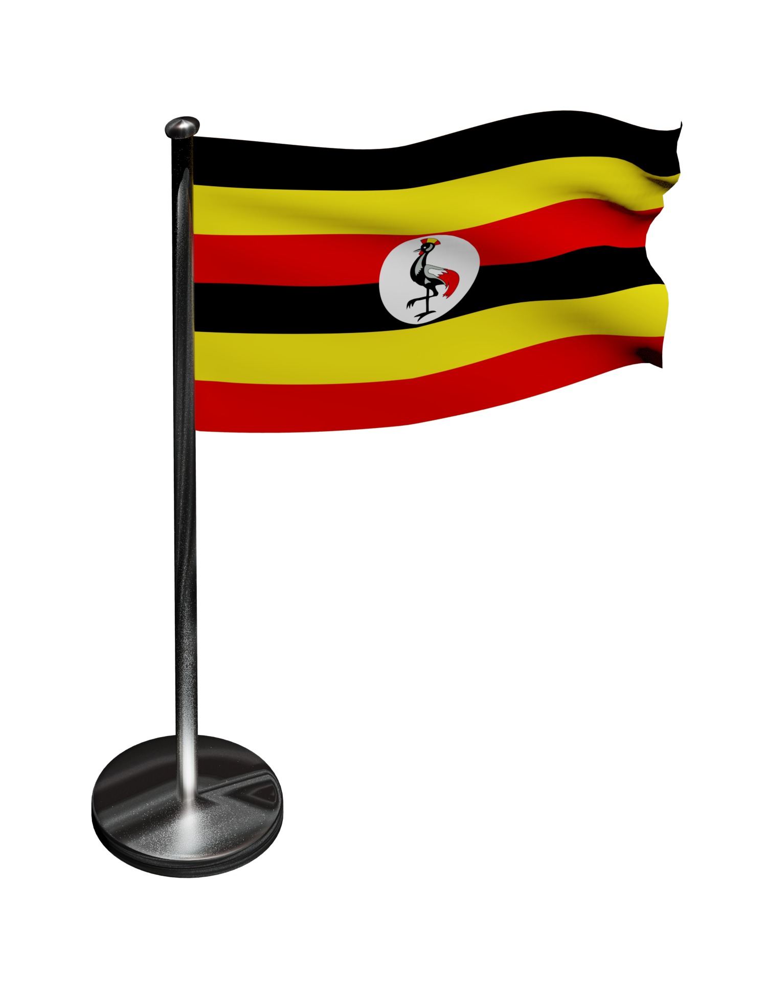 Uganda flag 3D model_23