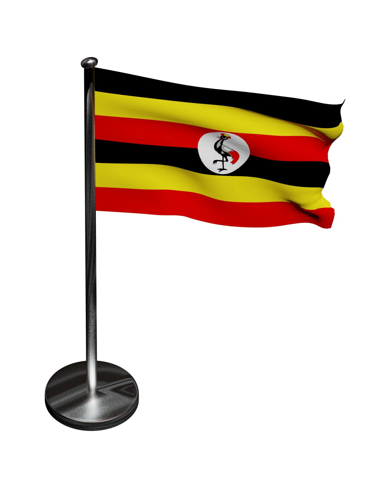 Uganda flag 3D model_8