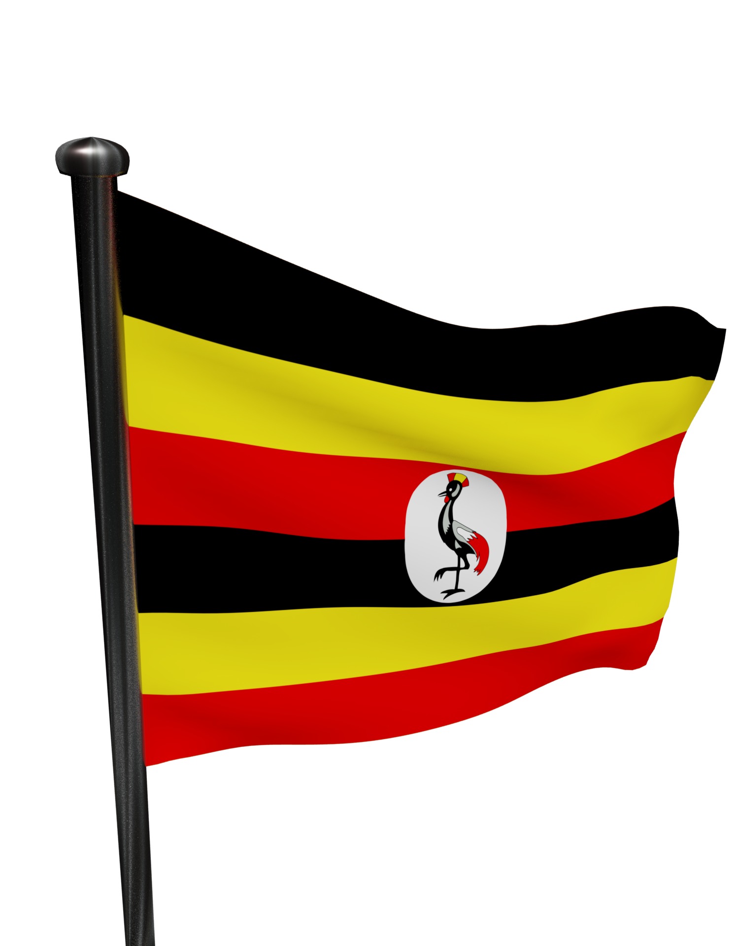 Uganda flag 3D model_6