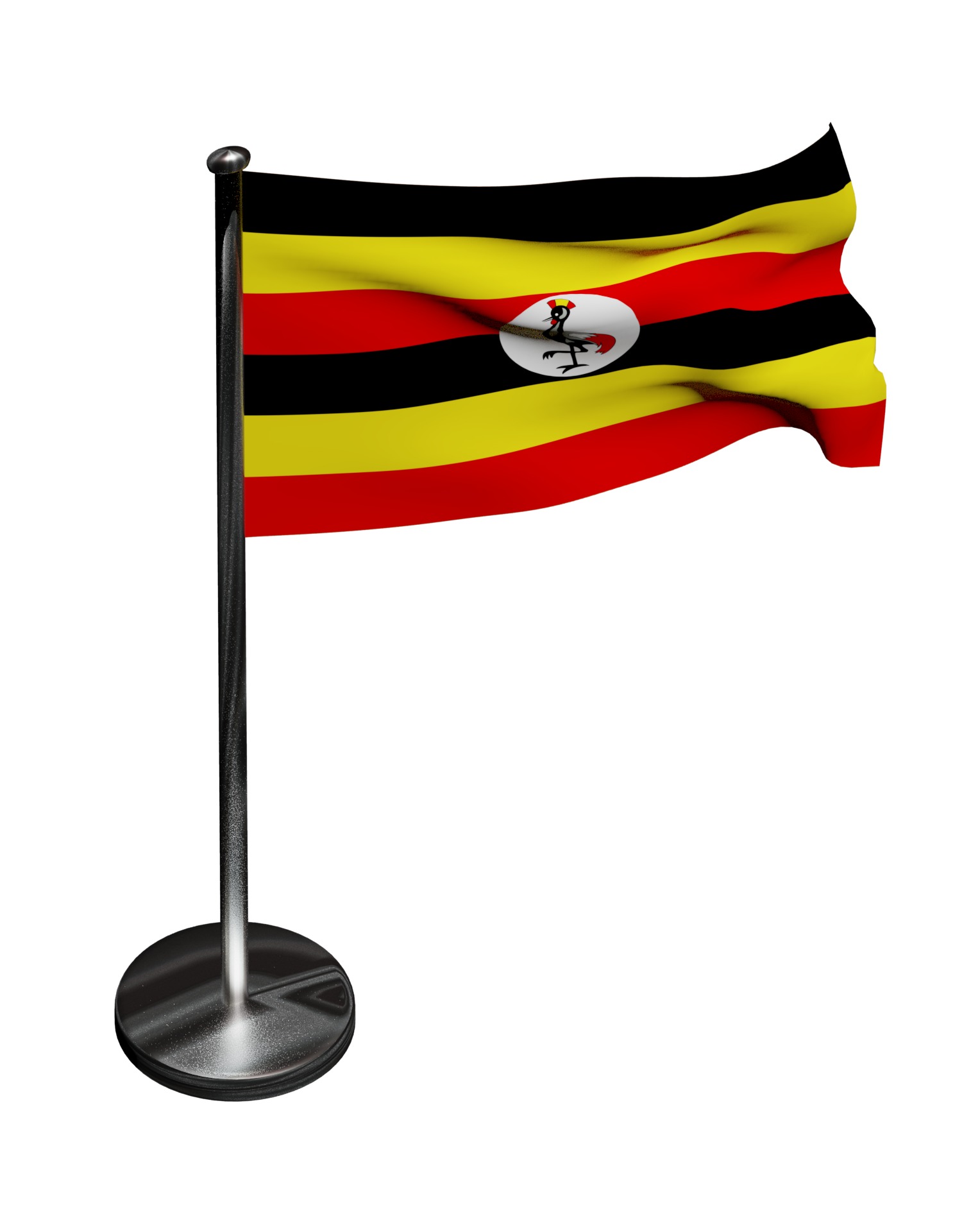 Uganda flag 3D model_19