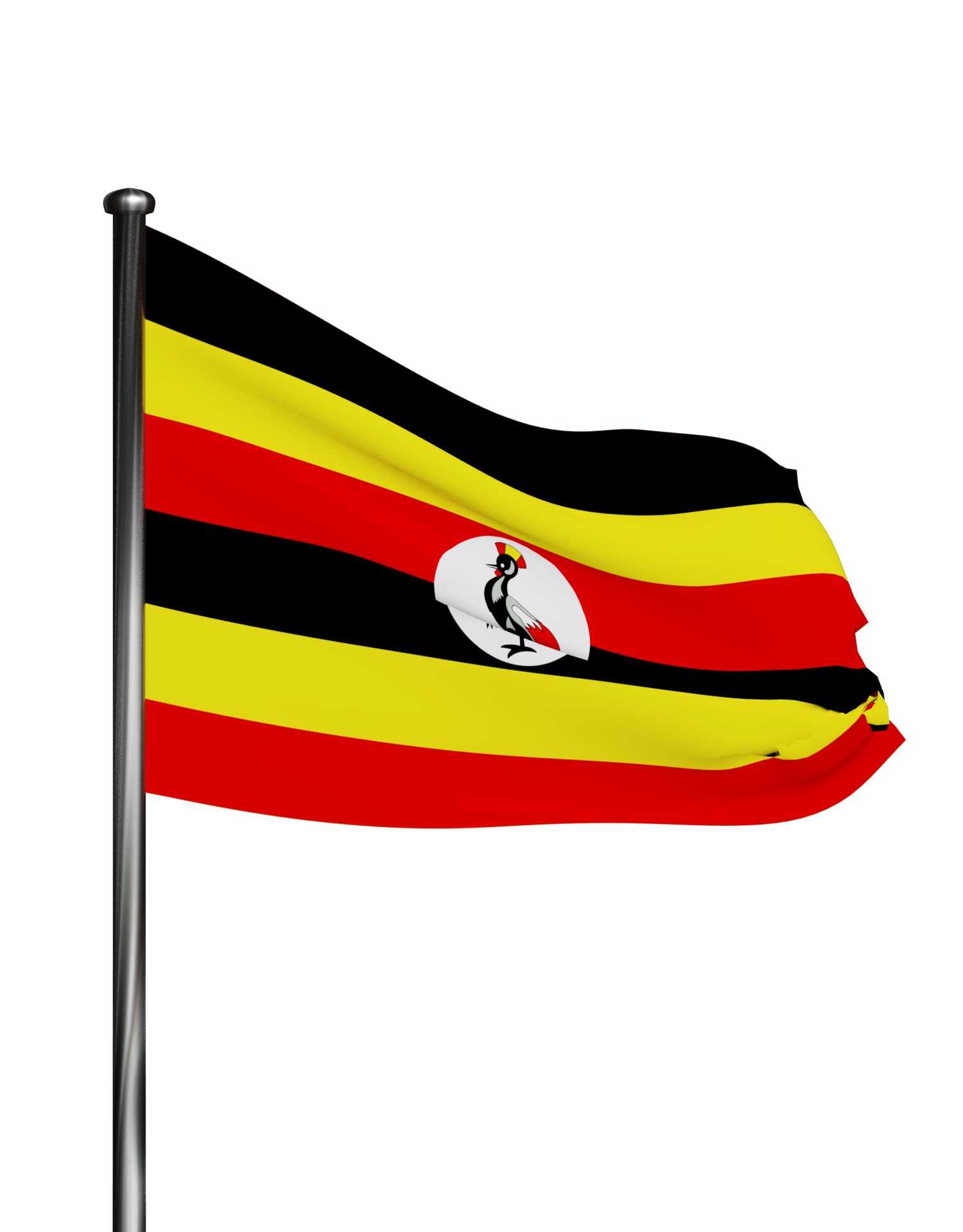 Uganda flag 3D model_11