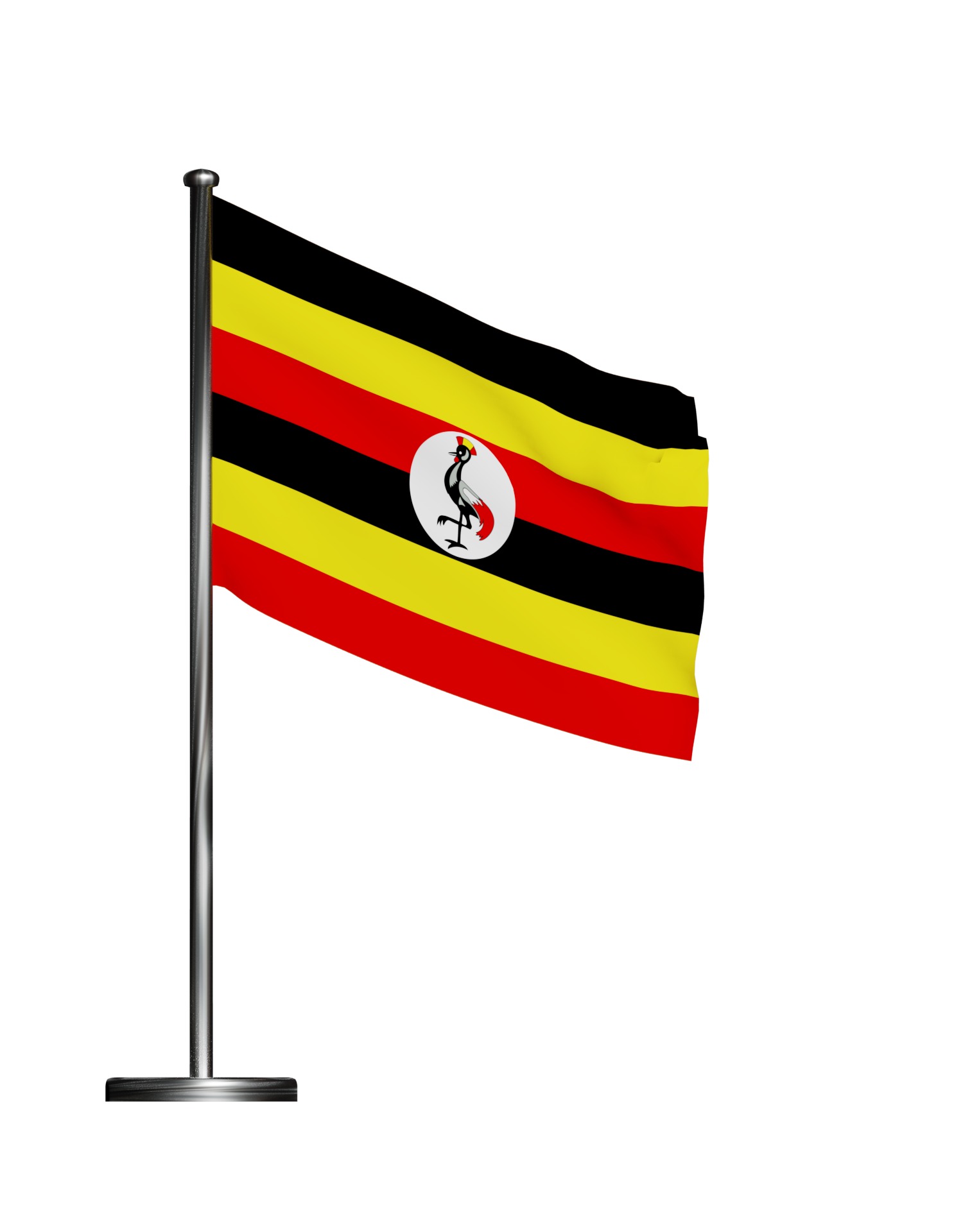 Uganda flag 3D model_15