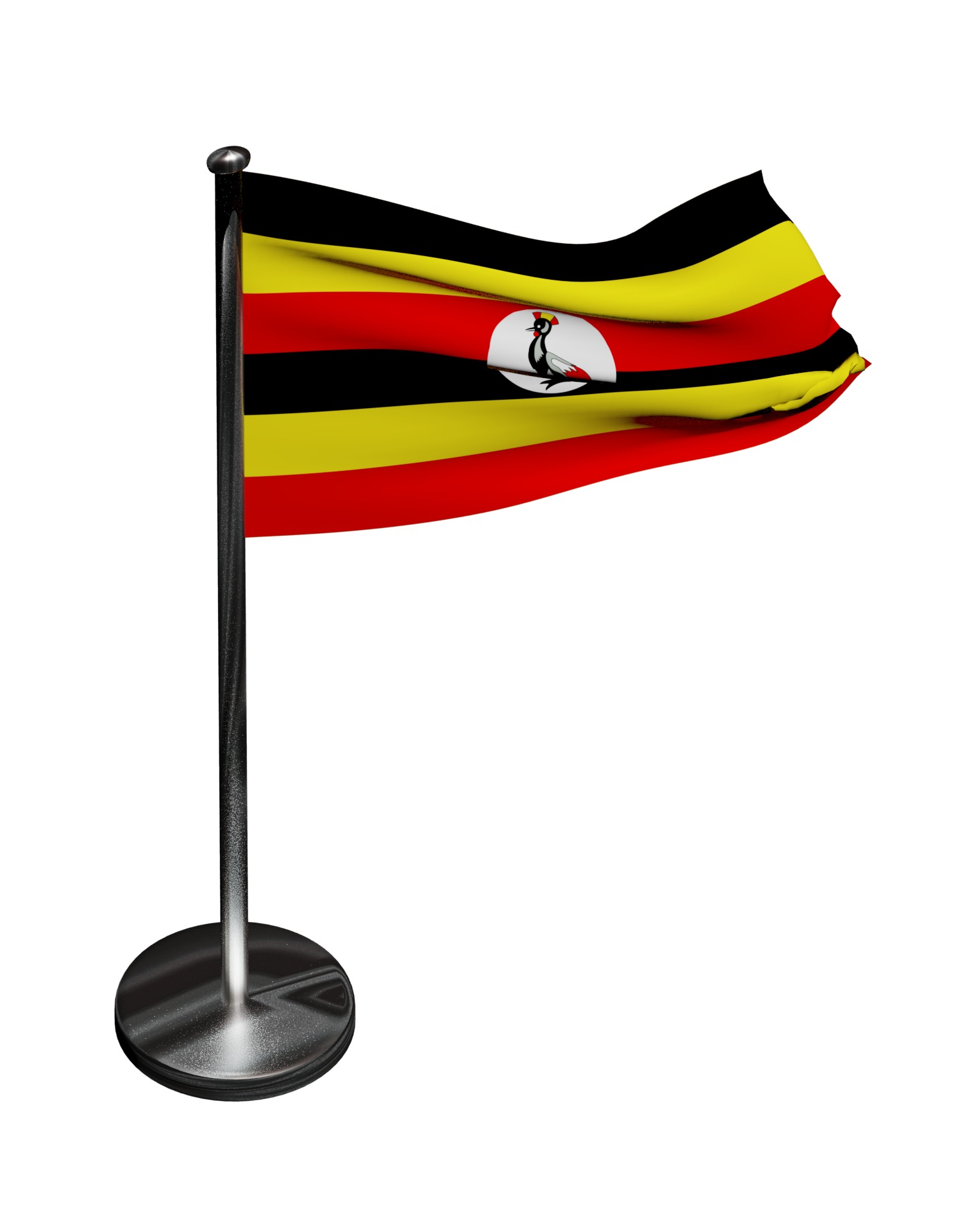 Uganda flag 3D model_1