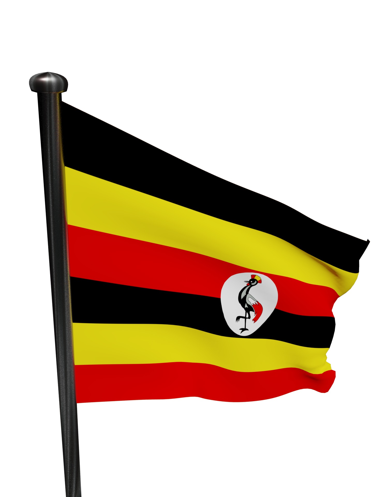 Uganda flag 3D model_10