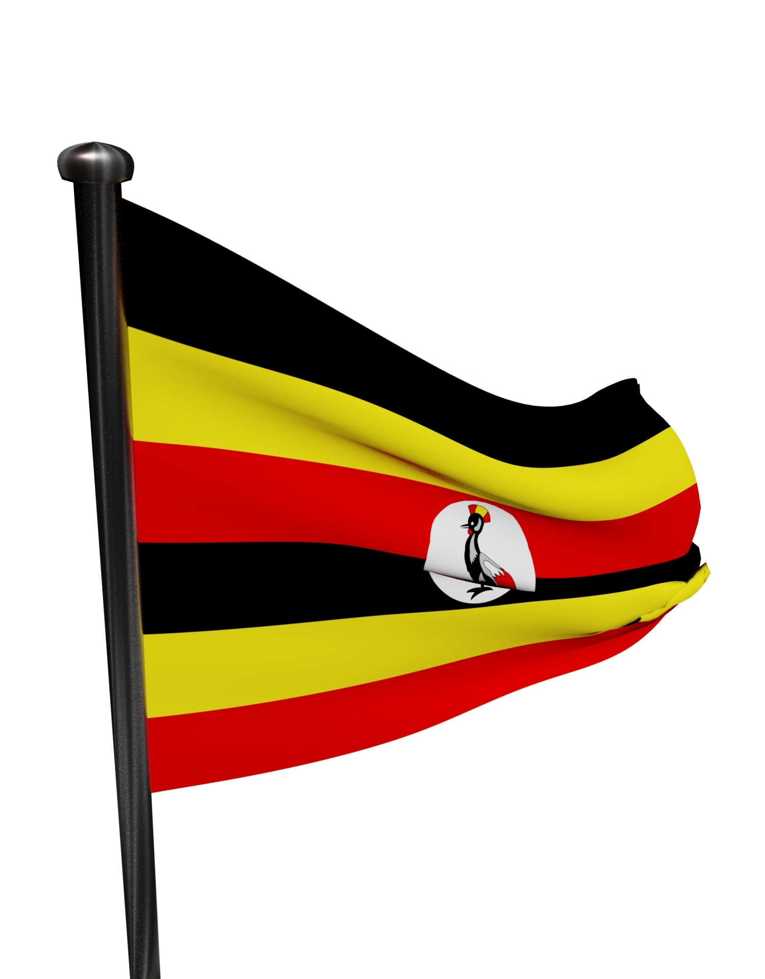 Uganda flag 3D model_17