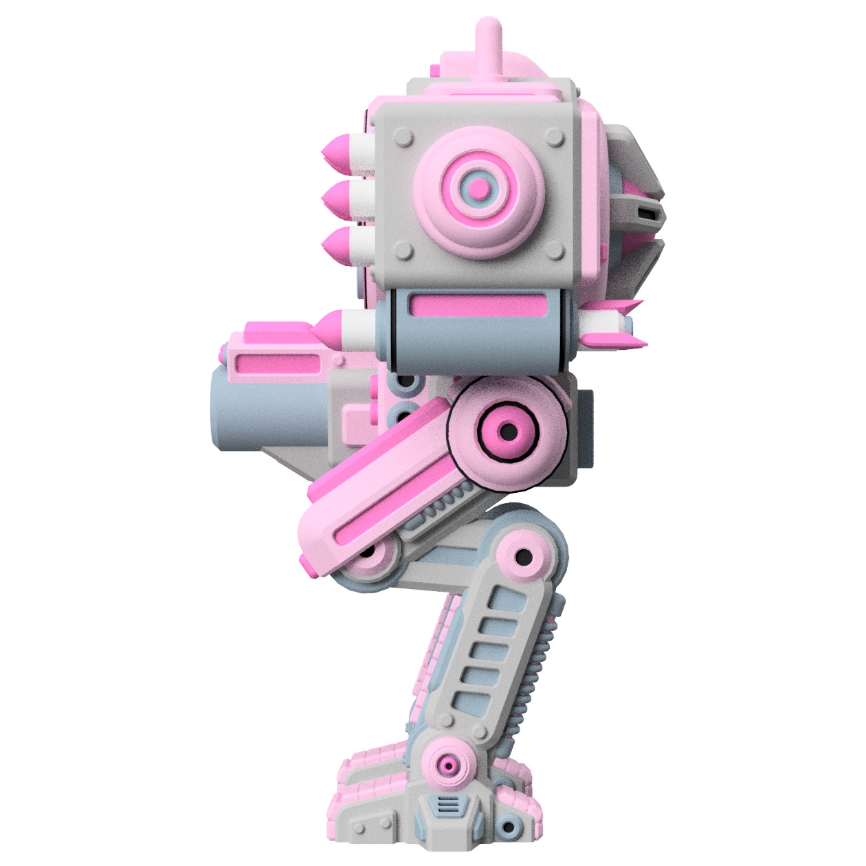 UwU Shadow Force Bandit Tabletop Mech Miniature  3D print model_2