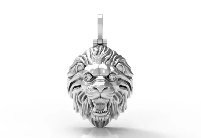 Roaring Lion Face Pendant