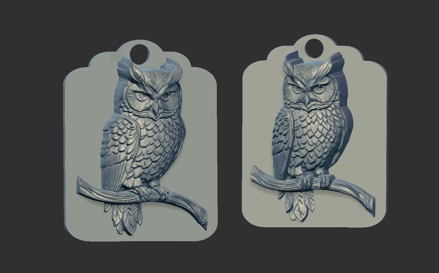 owl wall decoration 3D print model_7