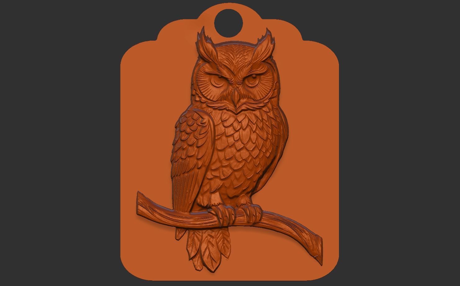owl wall decoration 3D print model_3