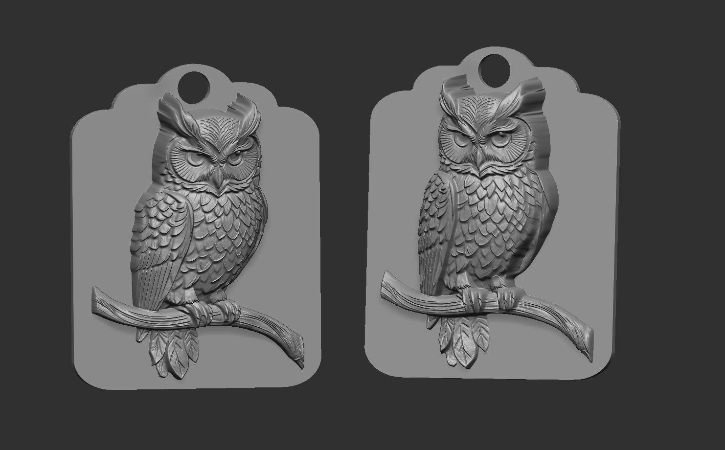 owl wall decoration 3D print model_1