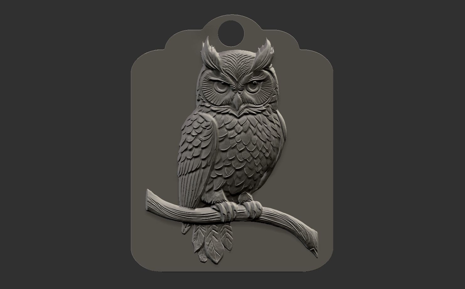 owl wall decoration 3D print model_2