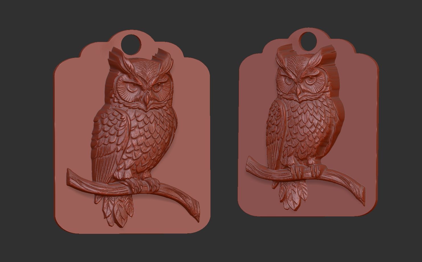 owl wall decoration 3D print model_5