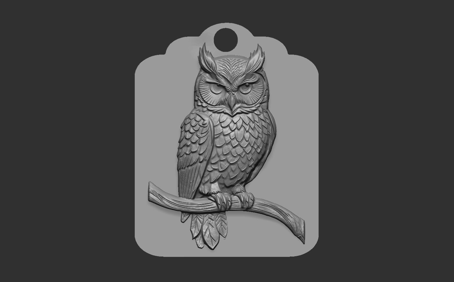 owl wall decoration 3D print model_4