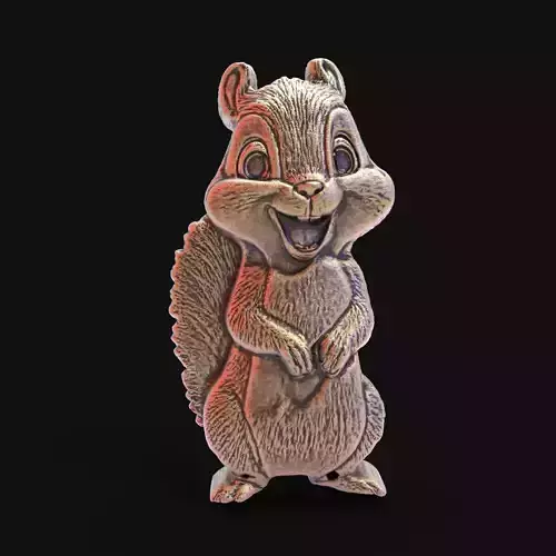 cute cartoon squirrel pentant 3D print model