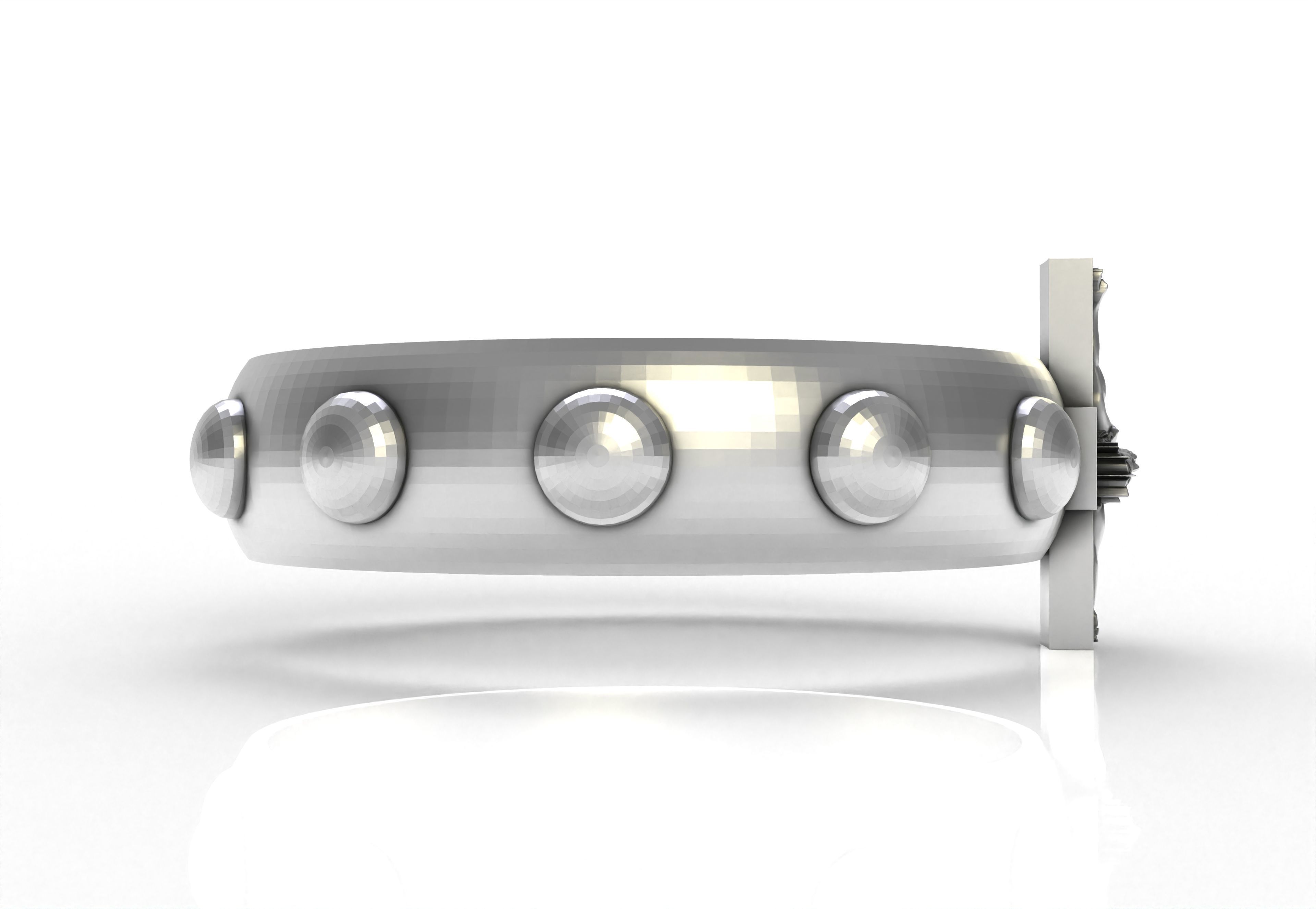 Jesus and Cross Domed Ring 3D print model_11