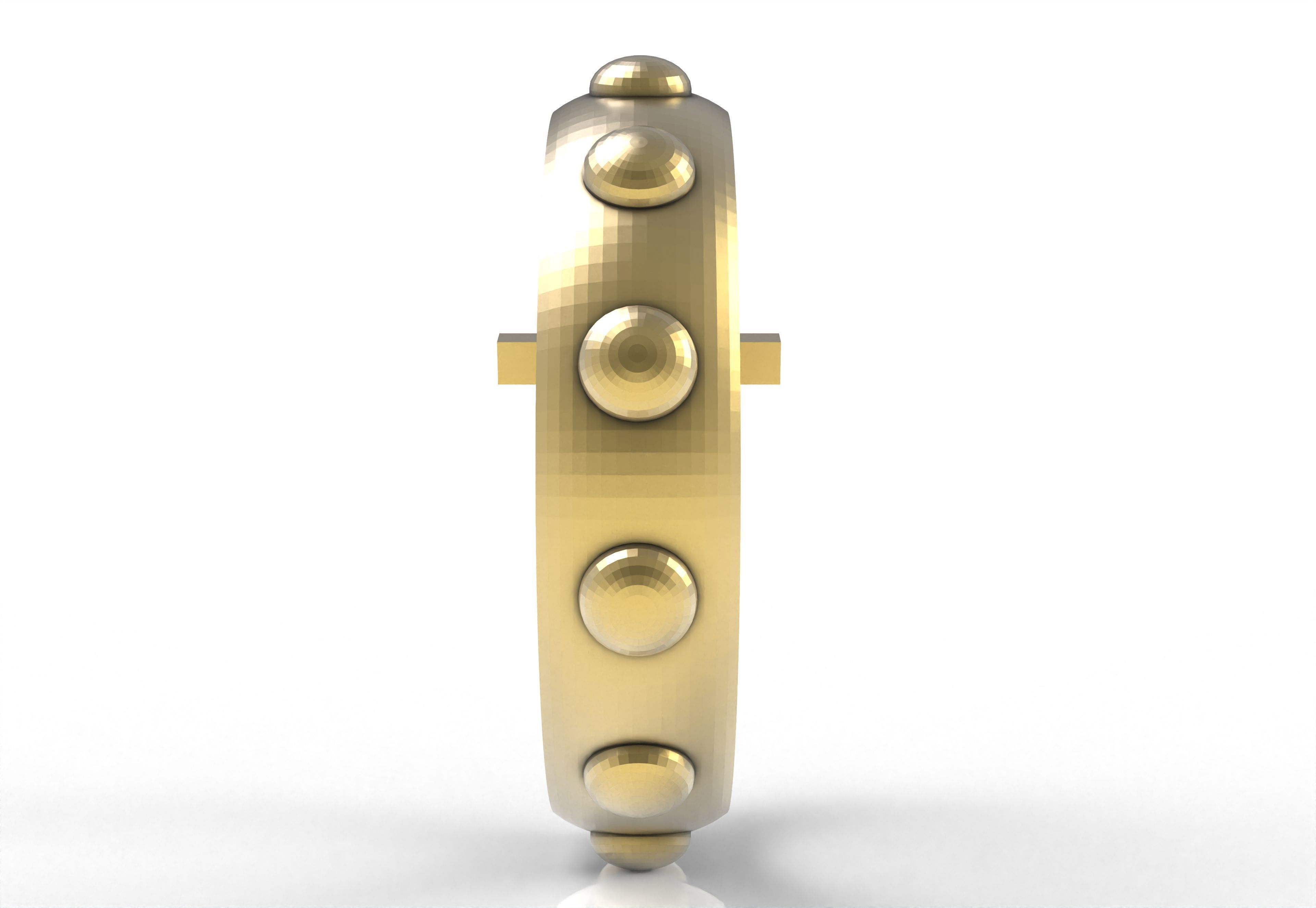 Jesus and Cross Domed Ring 3D print model_3
